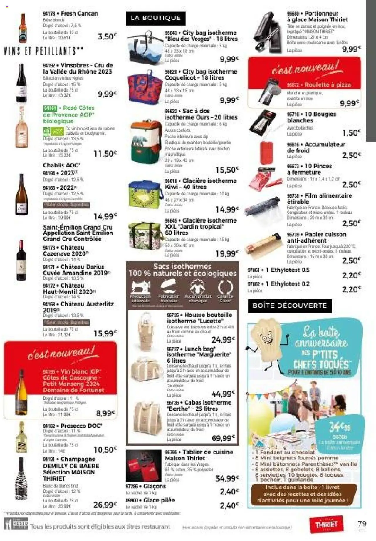 {H1} | Page: 79 | Produits: Sac, Chocolat, Vin, Kiwi