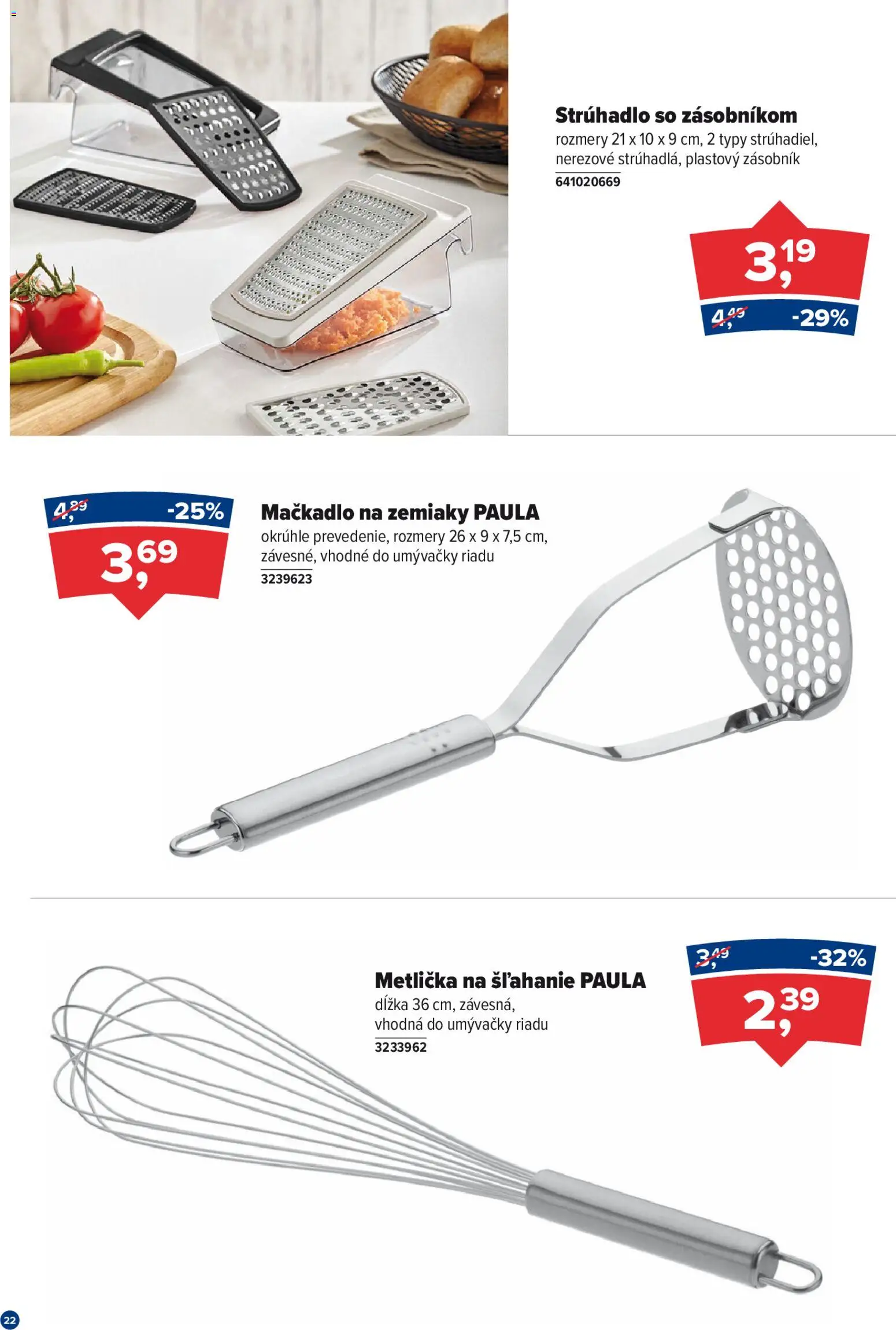 Nové Kinekus akcie – leták je platný od 01.02.2026 | Strana: 22 | Produkty: Strúhadlo, Zemiaky