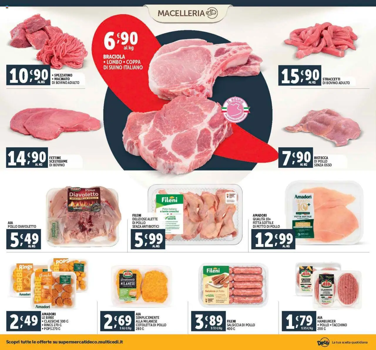 Volantino Decò del 08.08.2025 | Pagina: 4 | Prodotti: Petto di Pollo, Suino, Salsiccia, Griglia