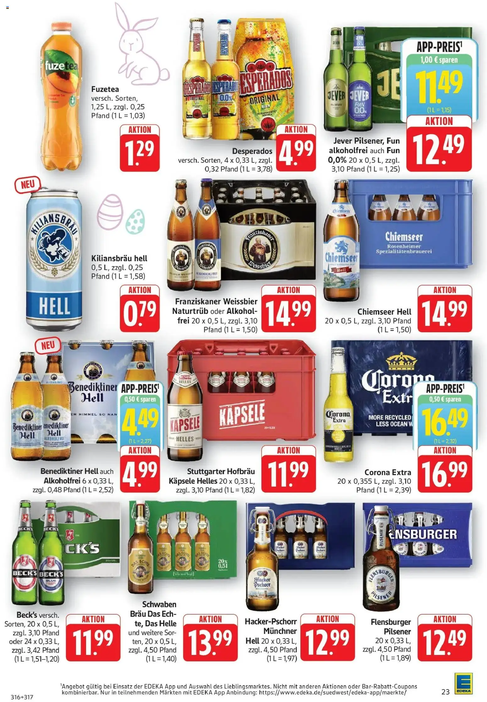 E center Prospekt Filderstadt-Bonlanden	 – gültig ab 29.03.2026 | Seite: 23 | Produkte: Franziskaner, Benediktiner hell, Flensburger, Jever