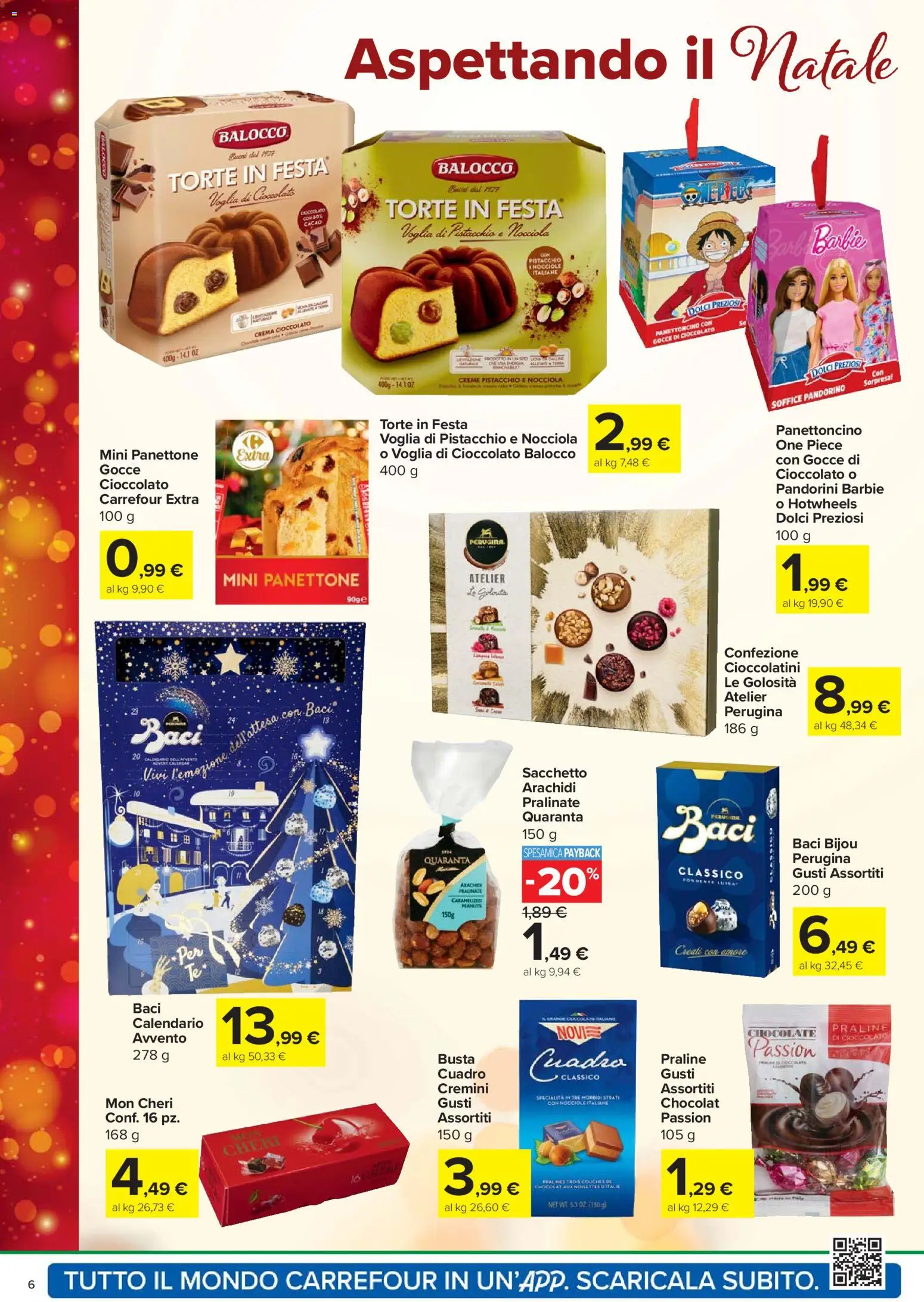 Volantino Carrefour del 20.11.2025 | Pagina: 6 | Prodotti: Nocciole, The, Arachidi, Cioccolatini