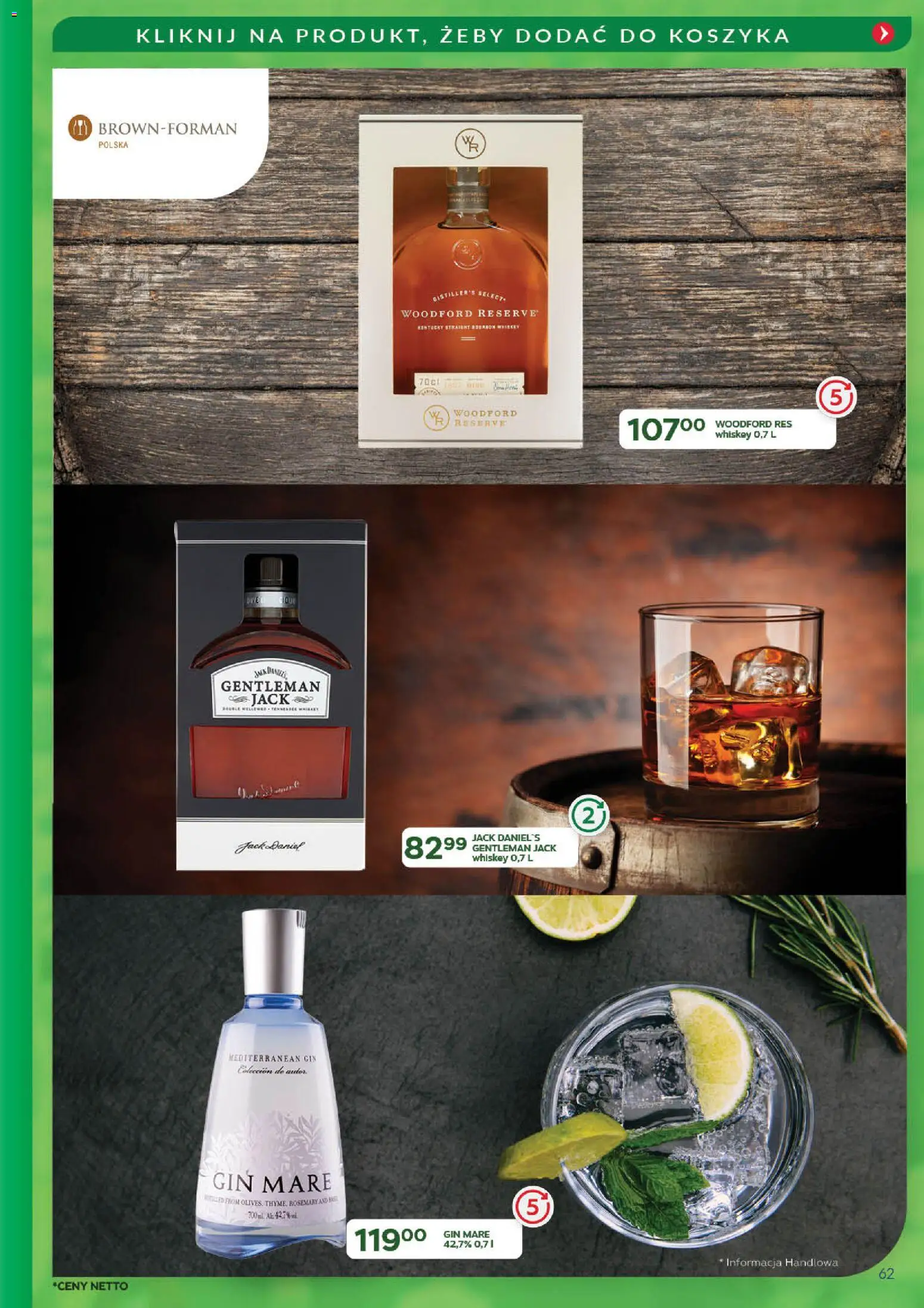 Eurocash Gazetka - Promocje na okrągło od 03.11.2025 | Strona: 62 | Produkty: Gentleman Jack, Bourbon, Jack Daniel's, Gin