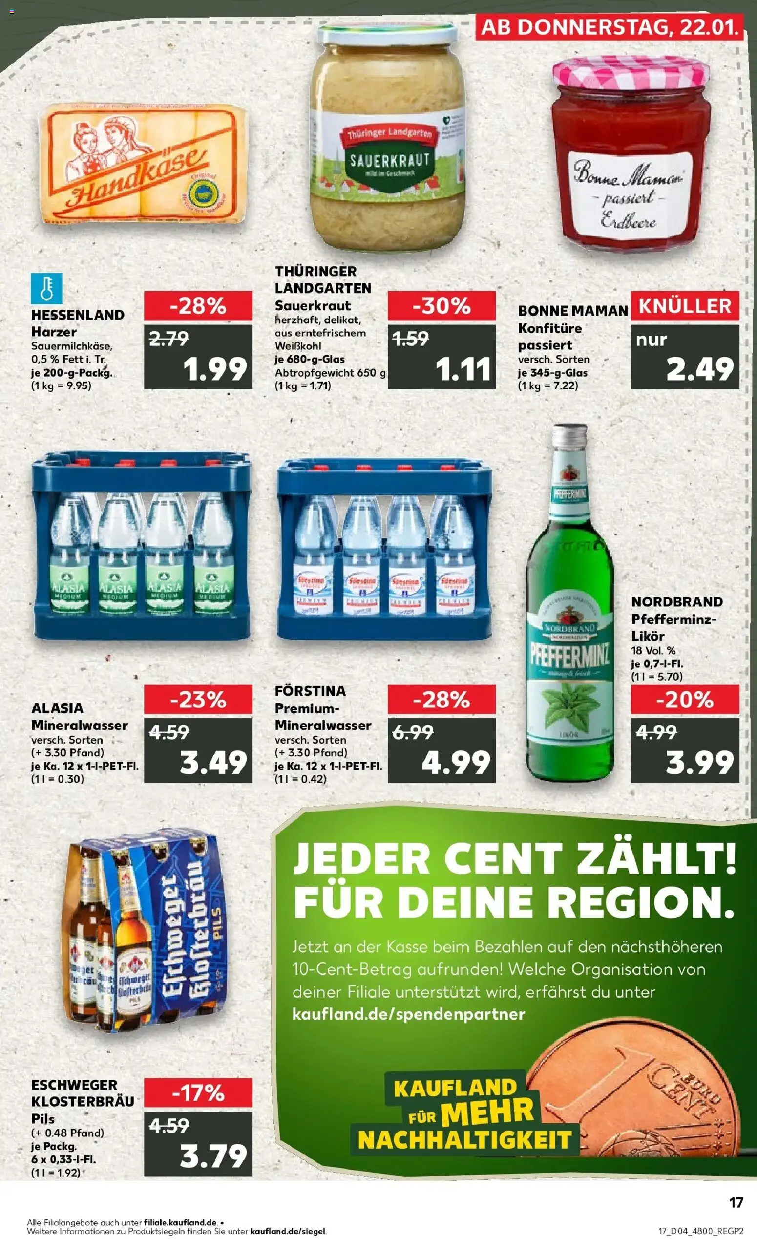 Kaufland prospekt Eschwege	 – gültig ab 22.01.2026 | Seite: 2 | Produkte: Likör, Pils, Mineralwasser, Bonne maman