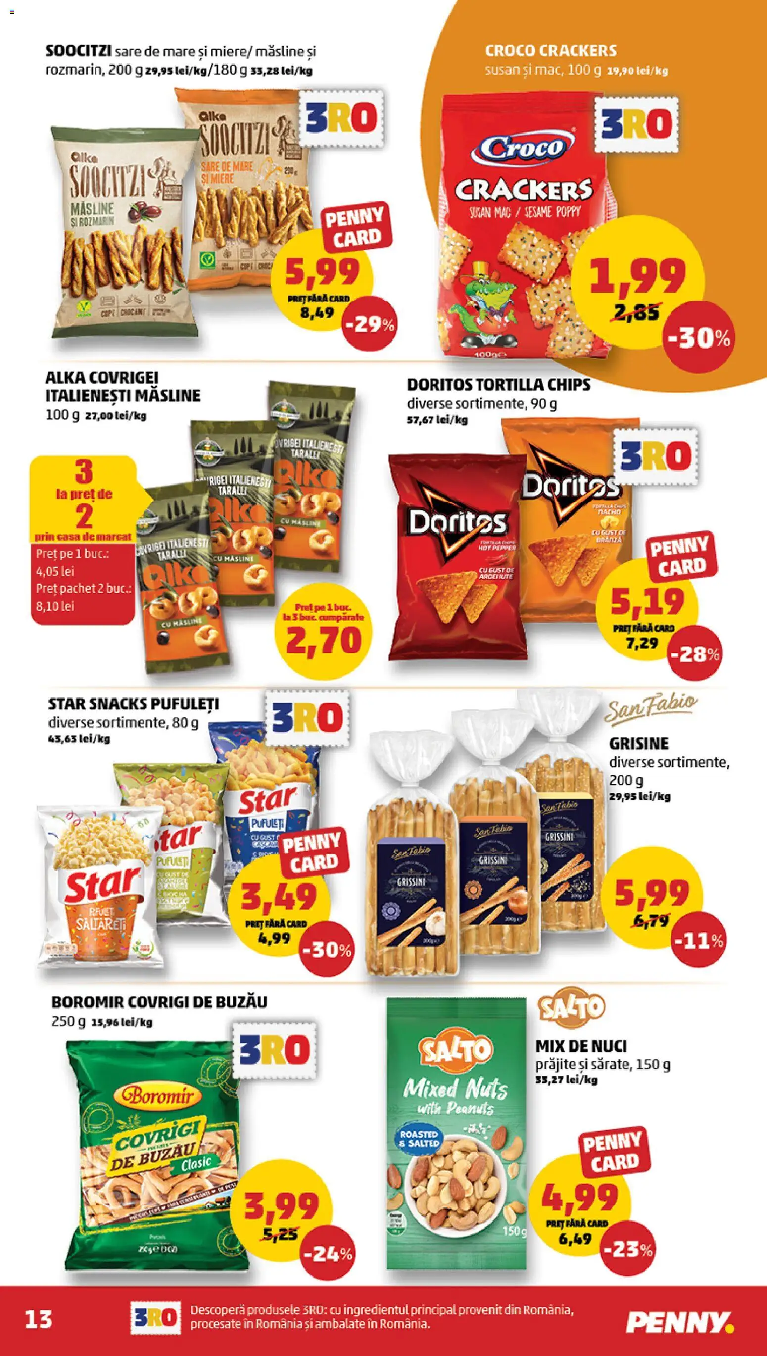 Noul catalog PENNY – valabil de la 29.04.2026 | Pagină: 13 | Produse: Măsline, Pufuleți, Nuci, Sare