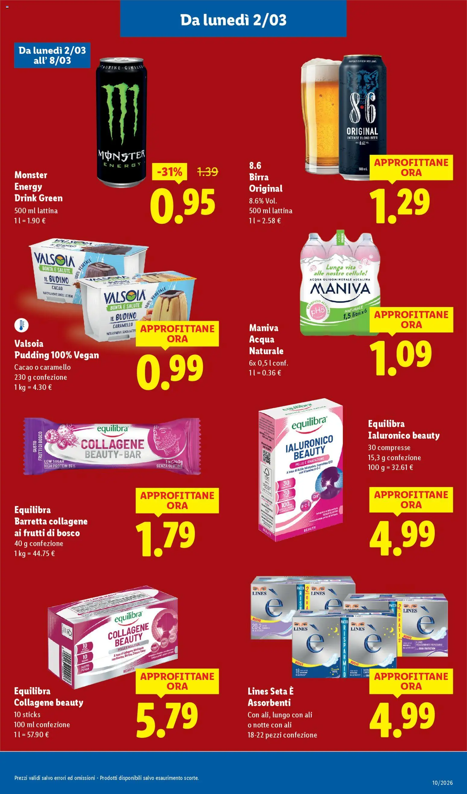 Volantino Lidl del 02.03.2026 | Pagina: 17 | Prodotti: Acqua, Pesca, Acqua naturale, Budino