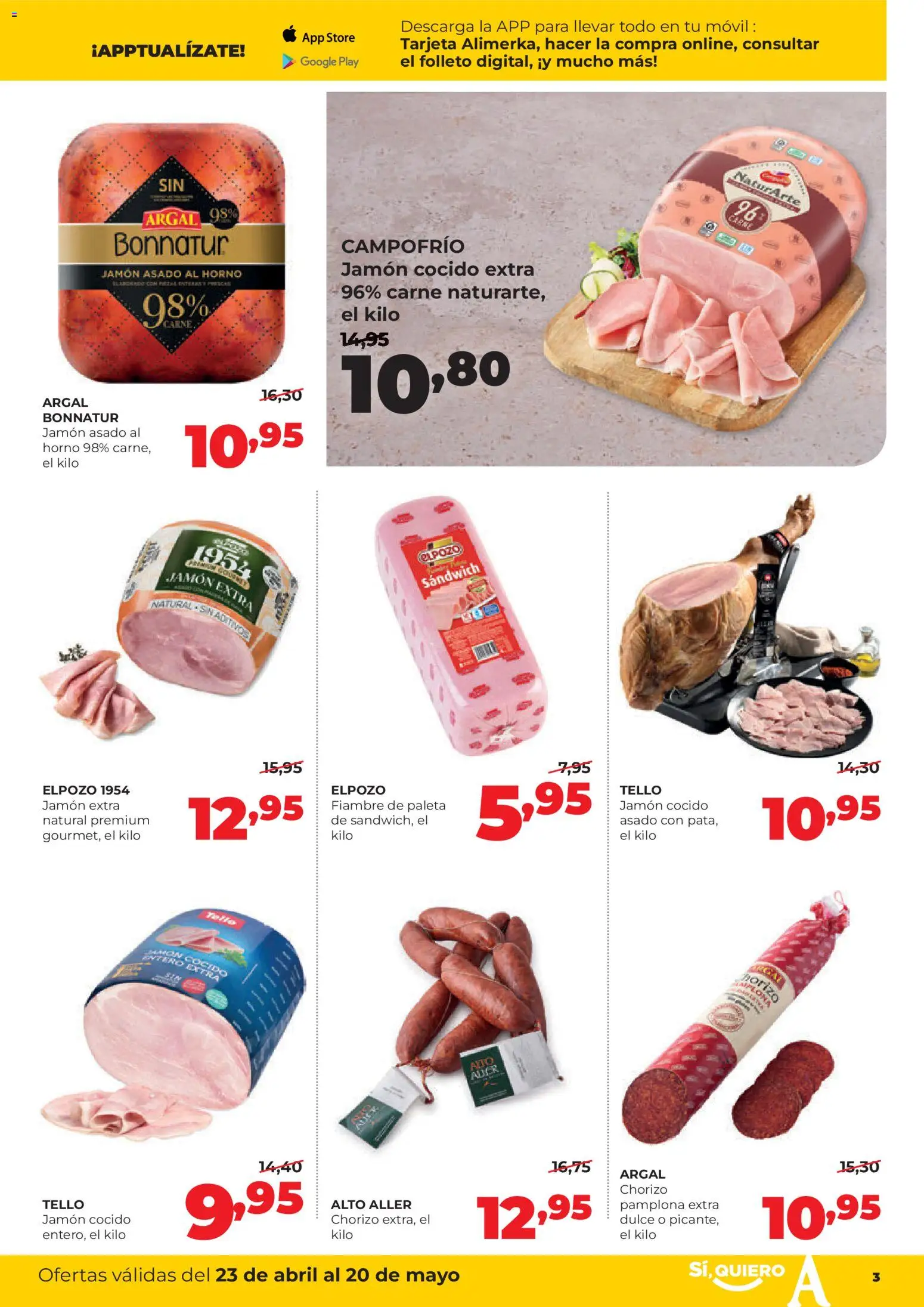 Alimerka folleto Castilla y León │ válido desde el 23.04.2026 | Página: 3 | Productos: Jamón, Jamón cocido, Horno