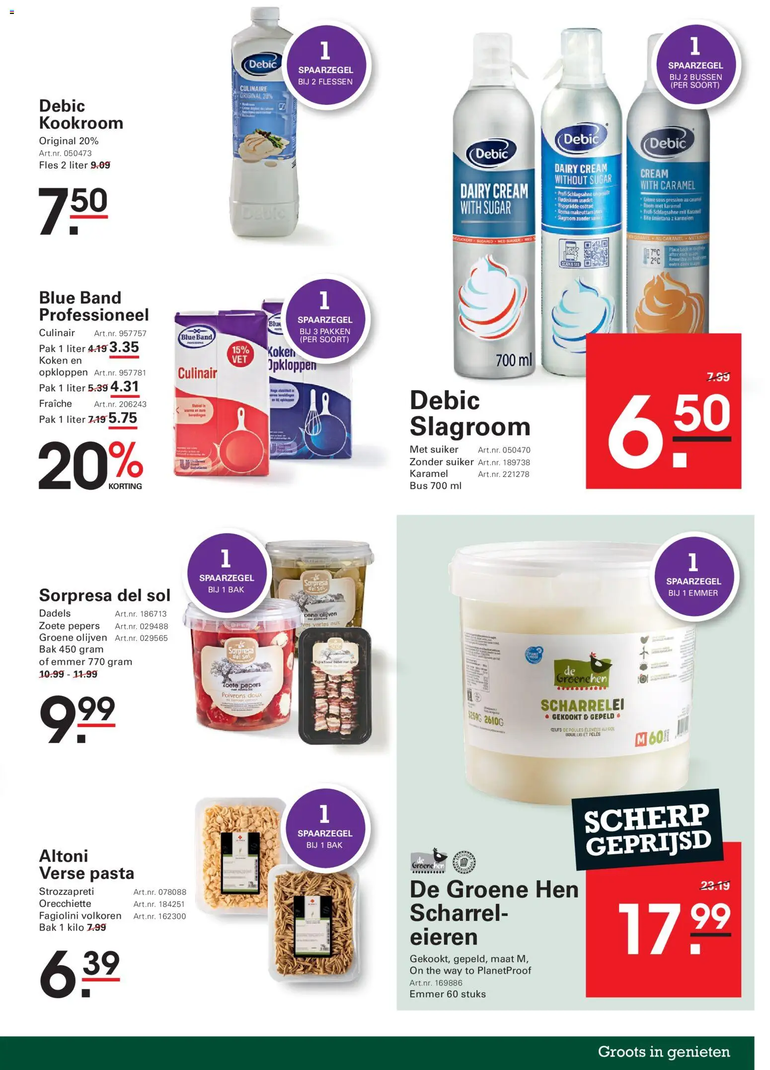 {H1} | Pagina: 23 | Producten: Pepers, Eieren, Fles, Slagroom