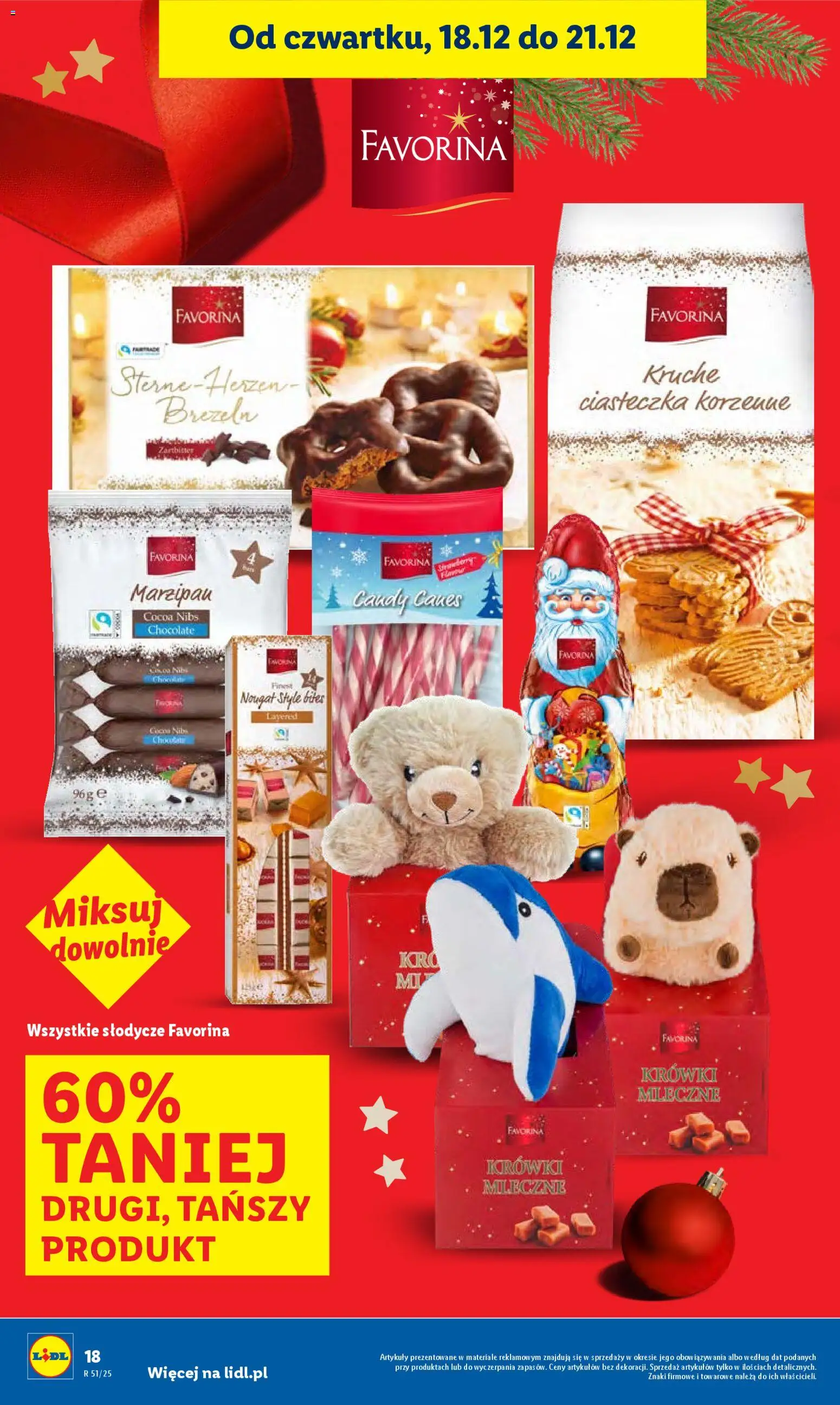 Lidl Gazetka od 18.12.2025 | Strona: 18 | Produkty: Słodycze, Ciasteczka korzenne, Ciasteczka, Krówki