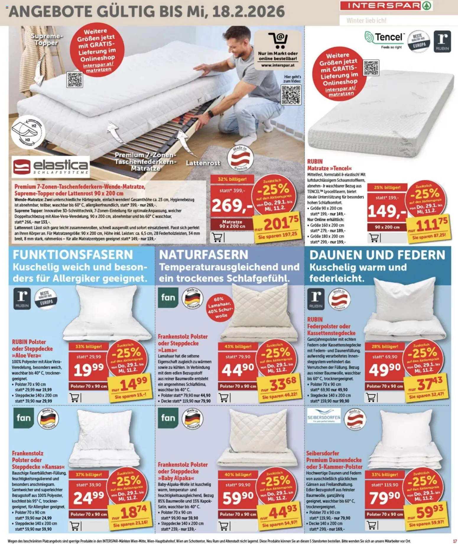 Interspar Flugblatt - Burgenland gültig ab 29.01.2026 | Seite: 18 | Produkte: Video, Trockner, Decke, Lattenrost