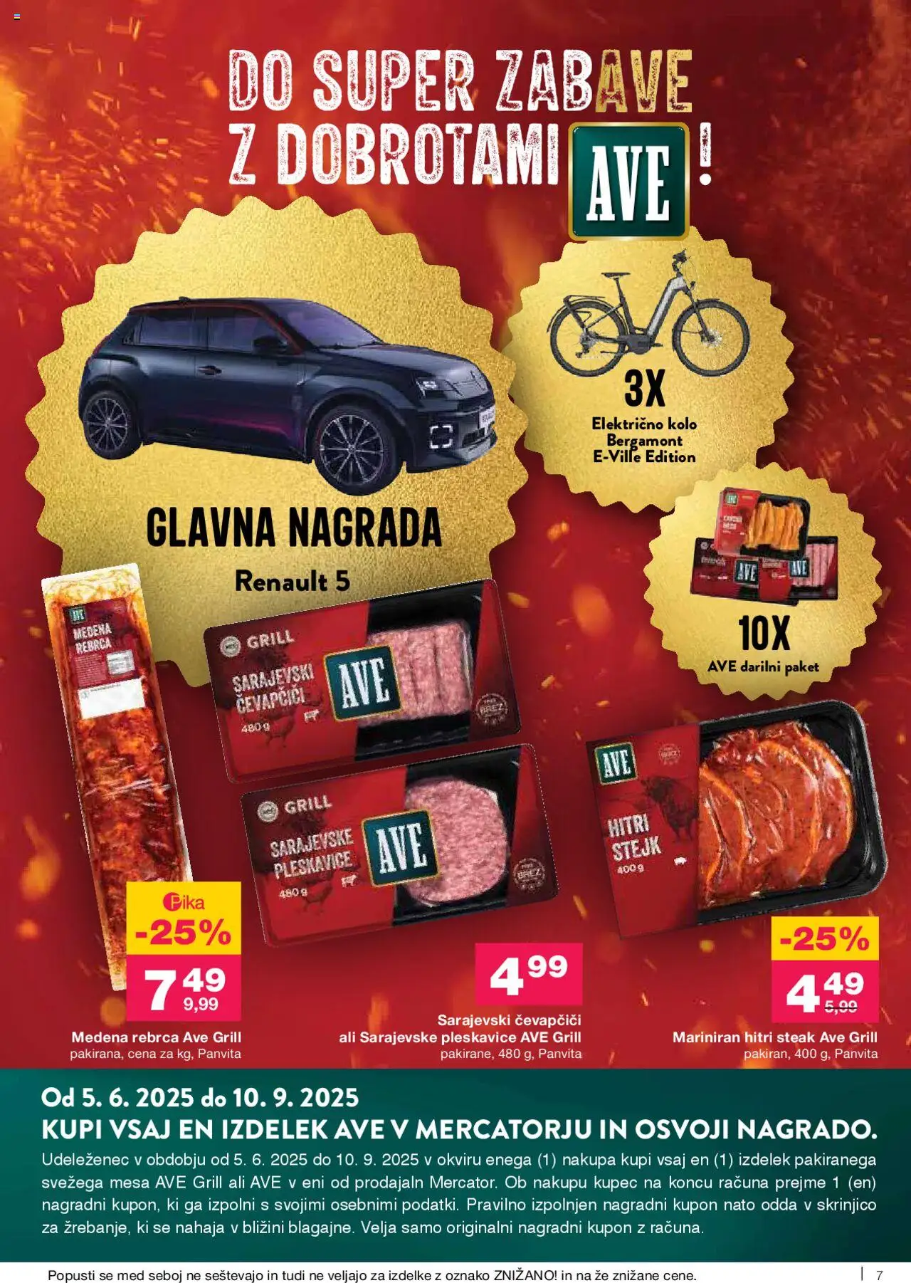 Mercator katalog │ velja od 21.08.2025 | Stran: 7 | Izdelki: Rebrca, Čevapčiči, Pleskavice, Grill