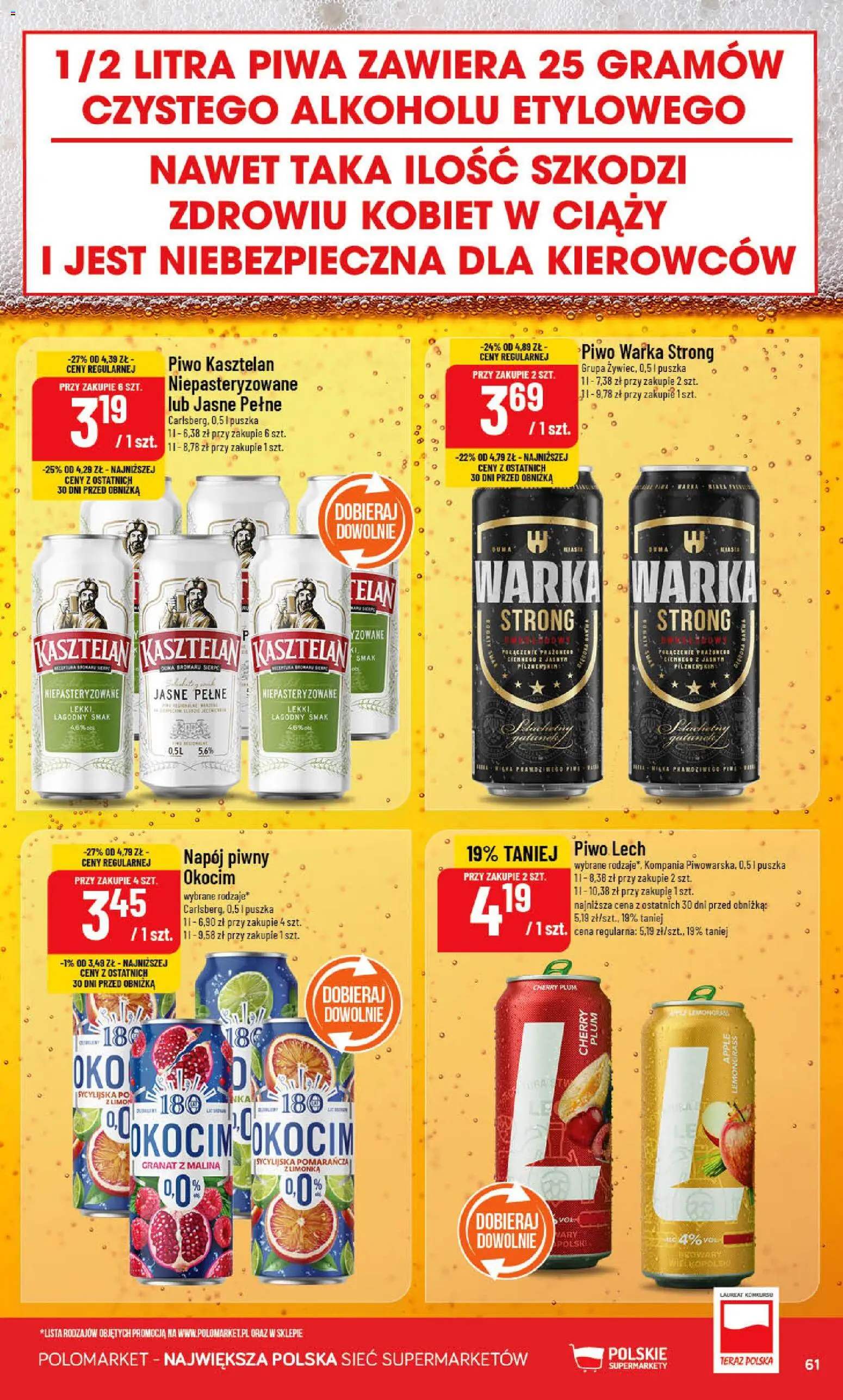 POLOmarket gazetka od 25.03.2026 | Strona: 61 | Produkty: Malina, Warka, Piwo Warka, Piwo
