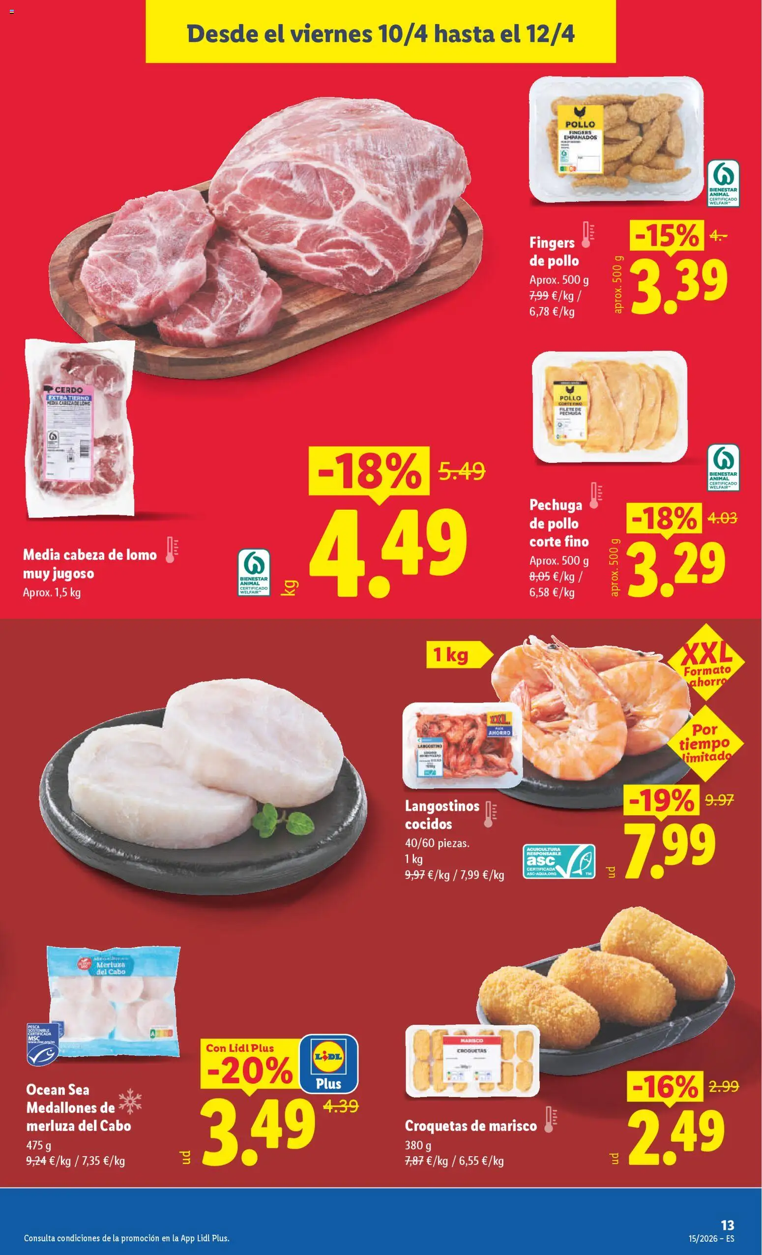 Lidl folleto │ válido desde el 06.04.2026 | Página: 29 | Productos: Medallones, Cerdo, Croquetas, Langostino