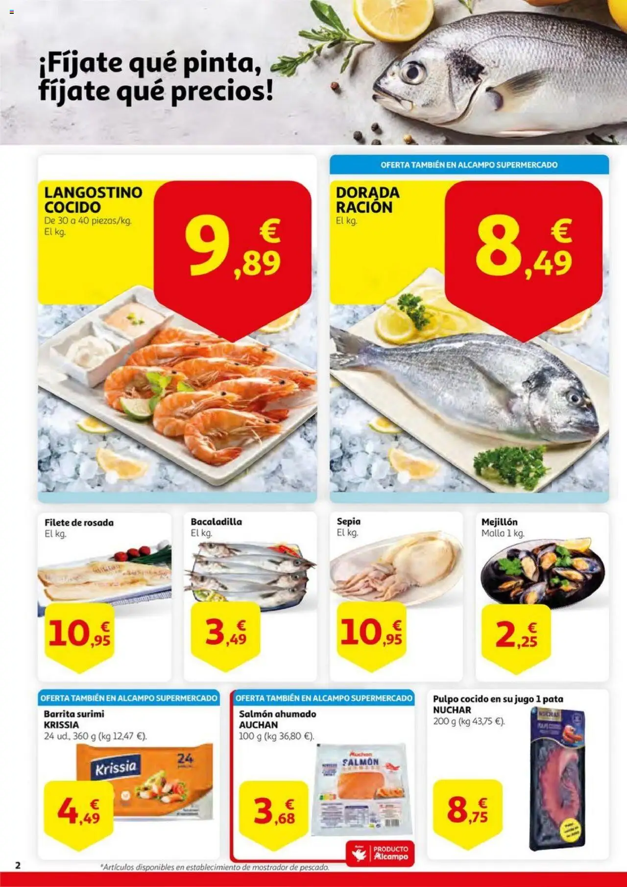 Alcampo - HG Unificado Madrid │ válido desde el 01.07.2025 | Página: 2 | Productos: Jugo, Salmón ahumado, Filete, Langostino