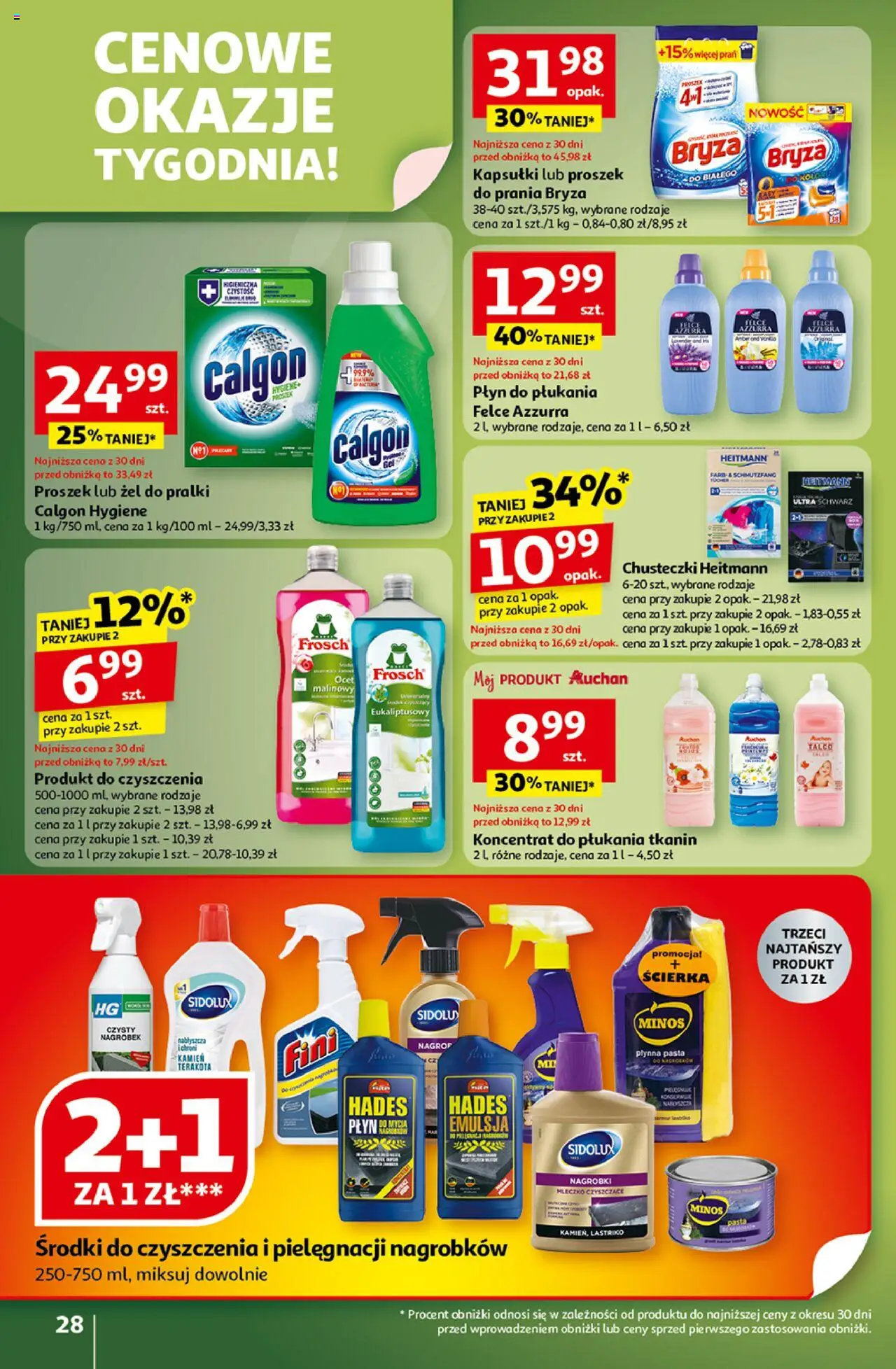 Auchan Gazetka - Wielkie przeboje cenowe Hipermarket od 16.10.2025 | Strona: 28 | Produkty: Calgon, Ocet