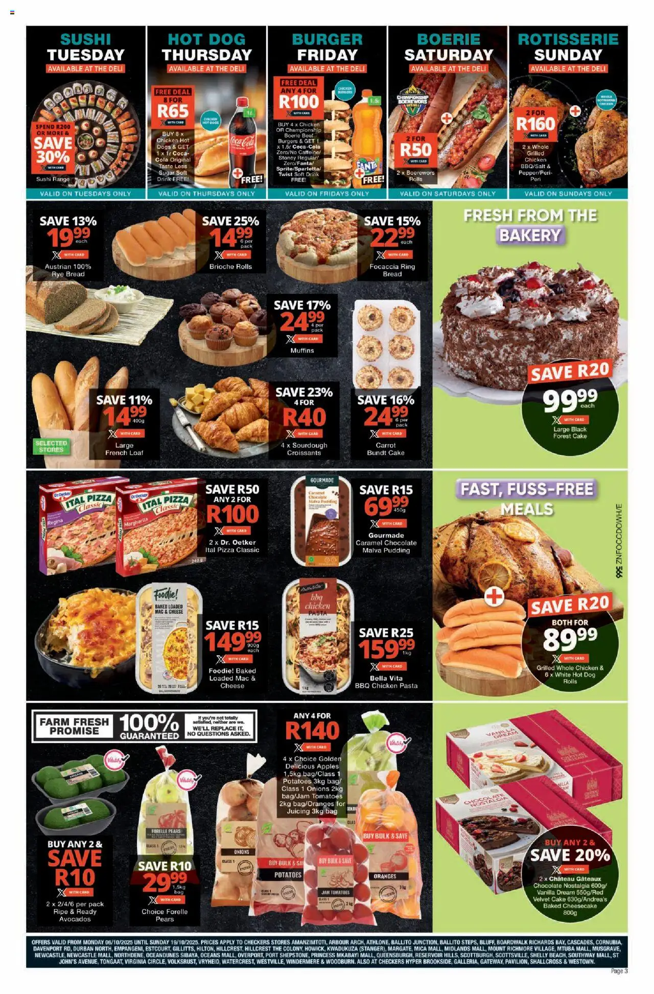 New Checkers catalogue – valid from 06.10.2025 | Page: 3 | Products: Boerewors, Beef, Burgers, Pasta