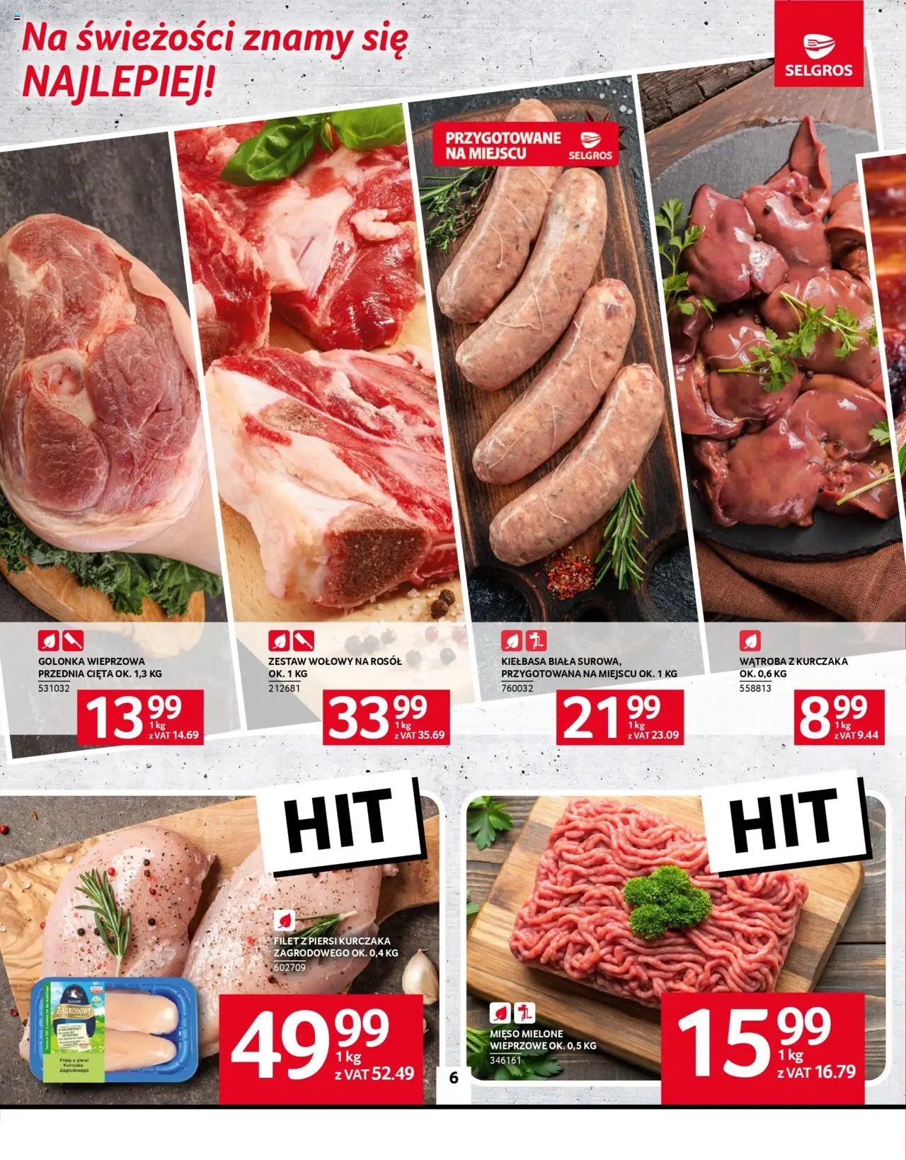 Selgros cash&carry Gazetka od 09.10.2025 | Strona: 6 | Produkty: Kiełbasa, Piersi, Golonka wieprzowa, Mięso mielone