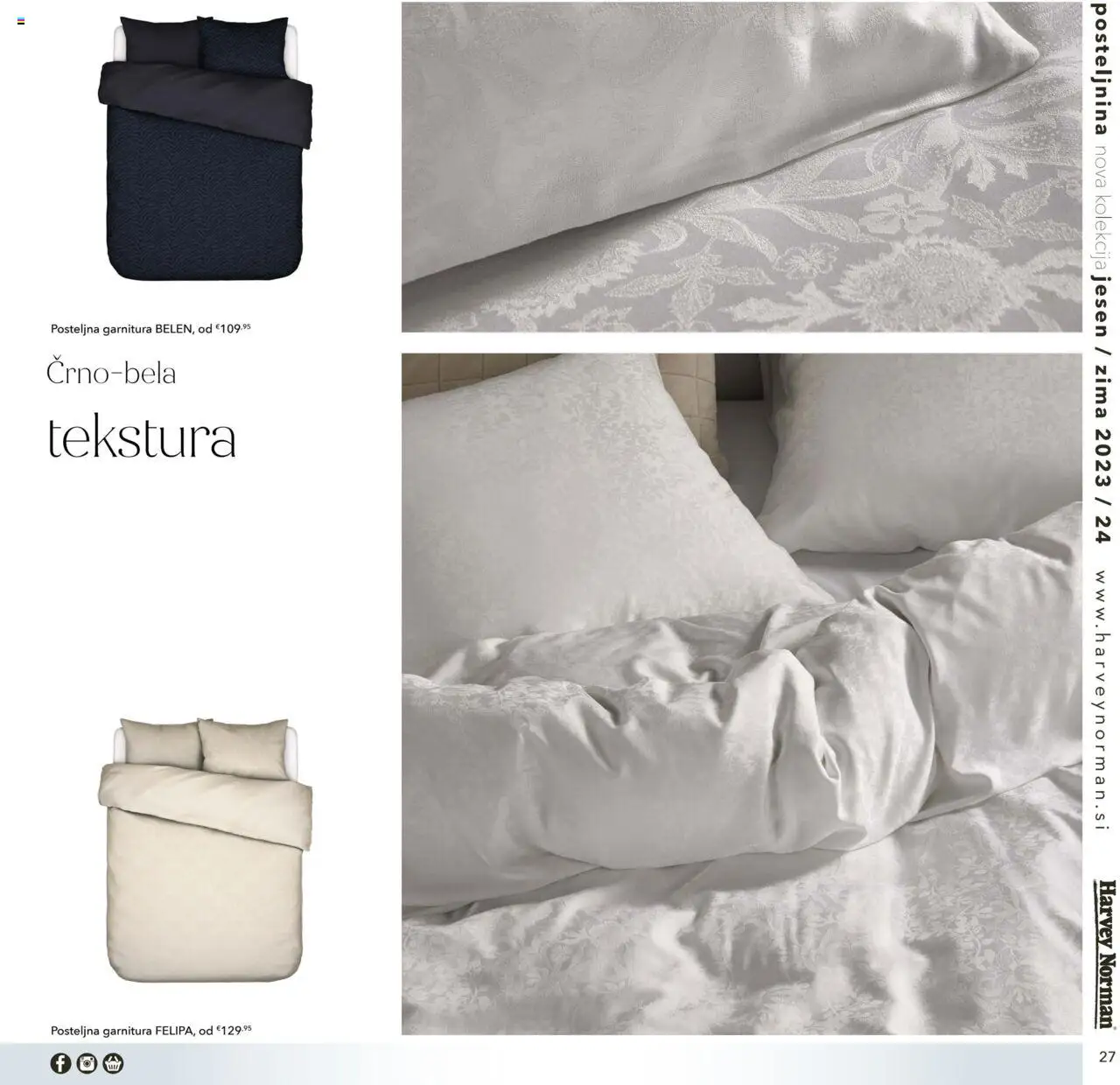 Harvey Norman katalog posteljnina jesen zima │ velja od 01.10.2023 | Stran: 27 | Izdelki: Posteljnina