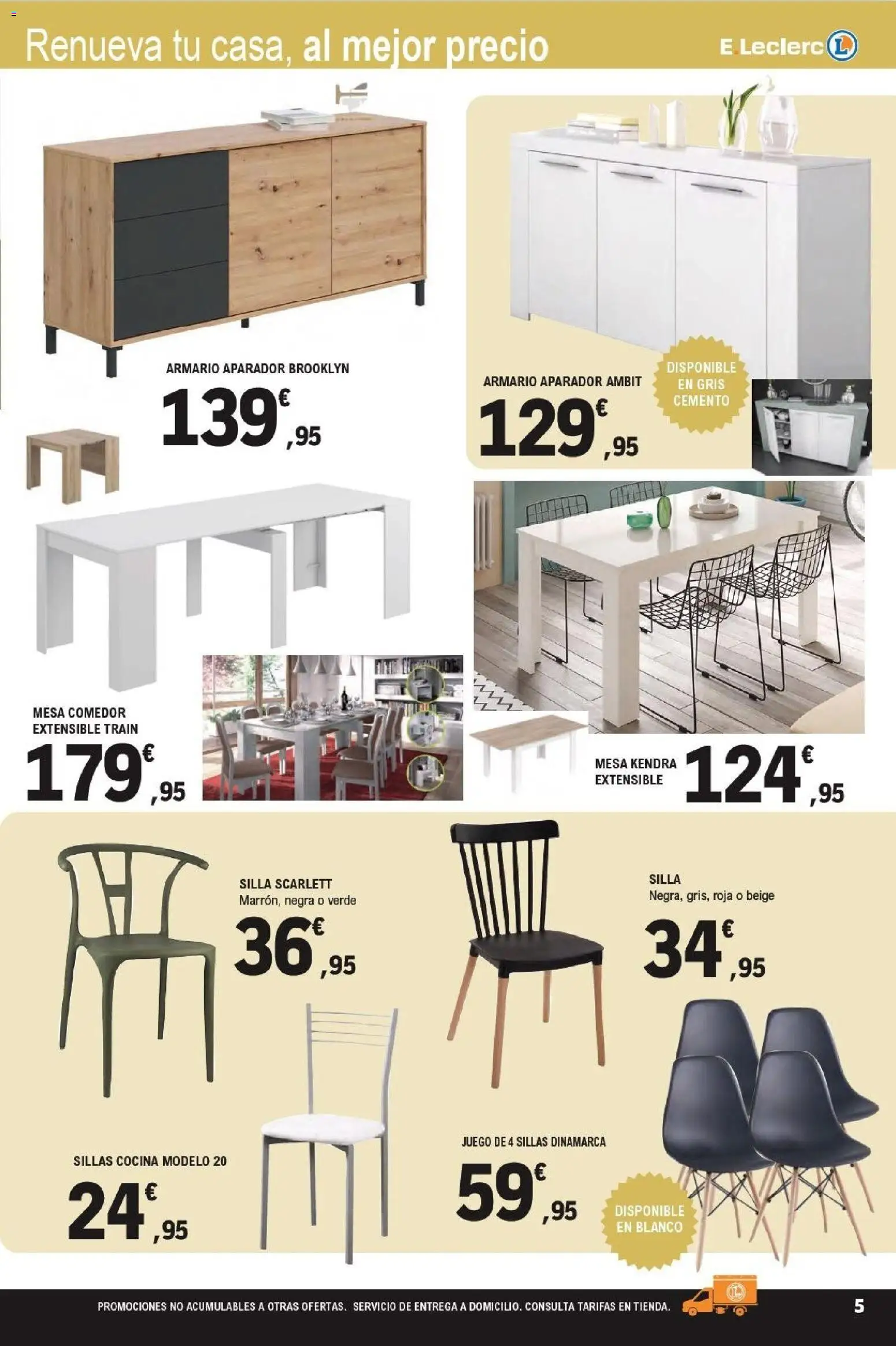 E.Leclerc folleto │ válido desde el 21.01.2026 | Página: 5 | Productos: Cocina, Mesa, Silla, Armario