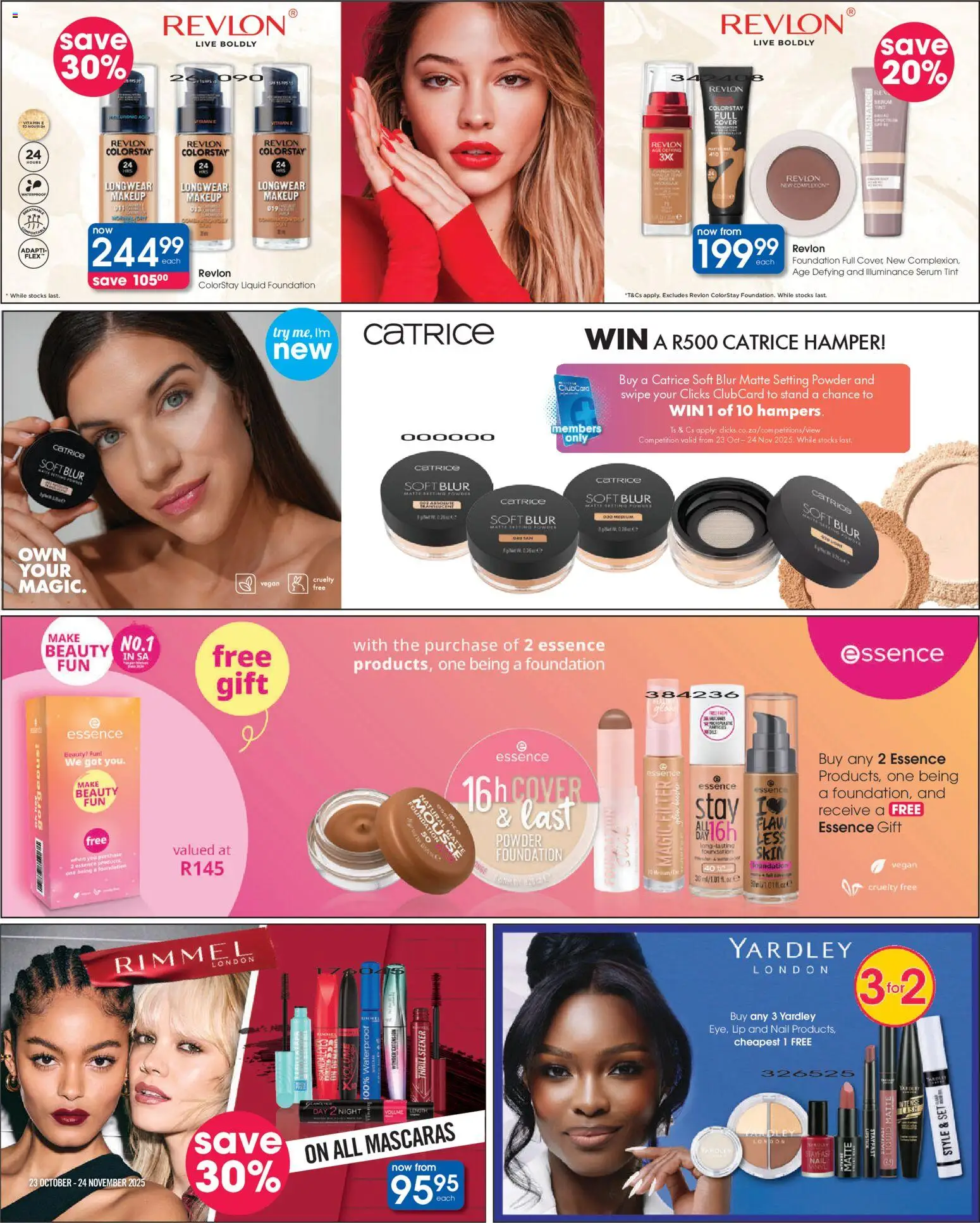 New Clicks catalogue – valid from 23.10.2025 | Page: 14 | Products: Serum, Cover, Foundation, Powder
