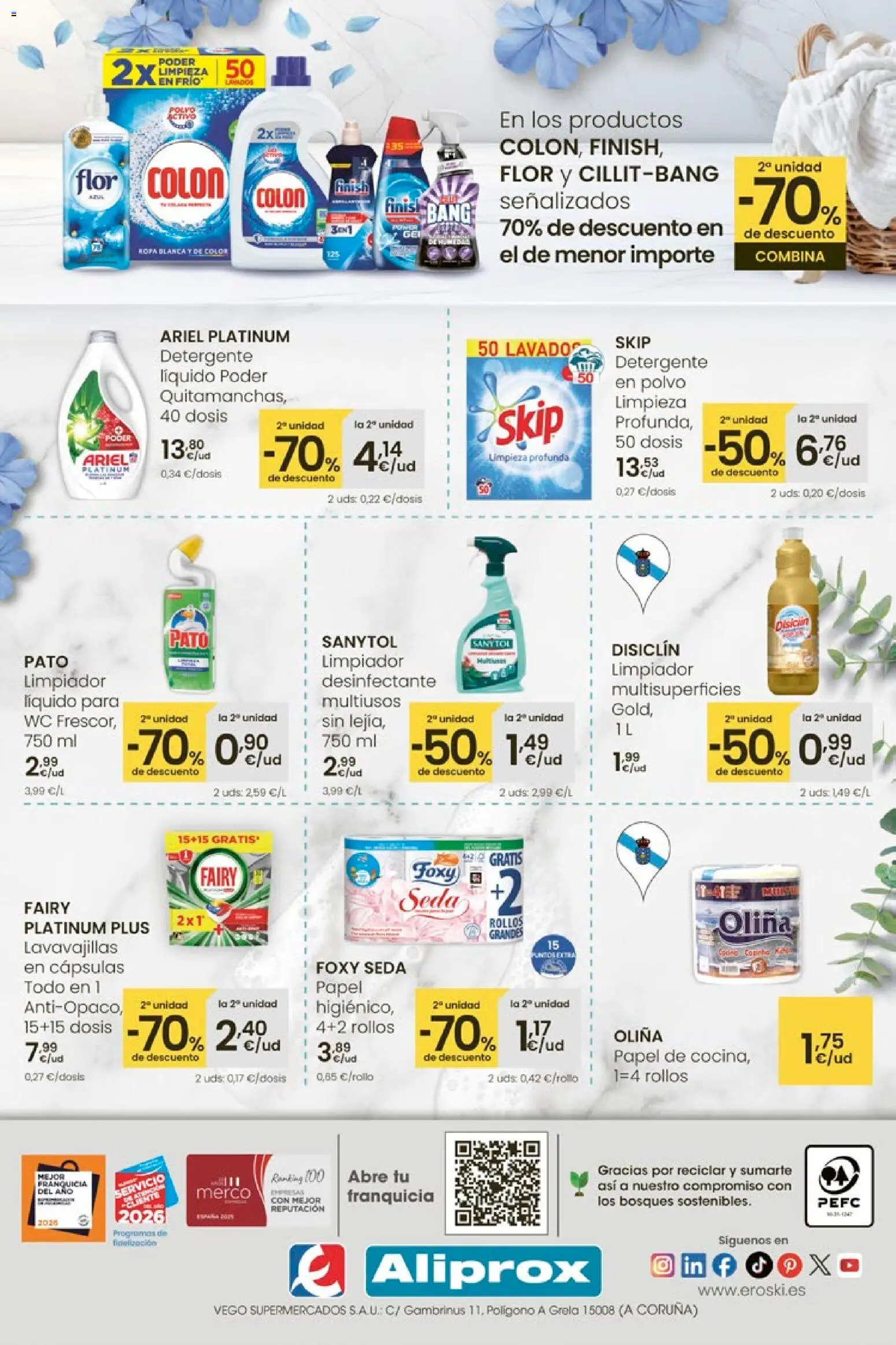 Eroski - Ofertas Aliprox │ válido desde el 05.01.2026 | Página: 8 | Productos: Polvo, Detergente, Ropa, Lavavajillas