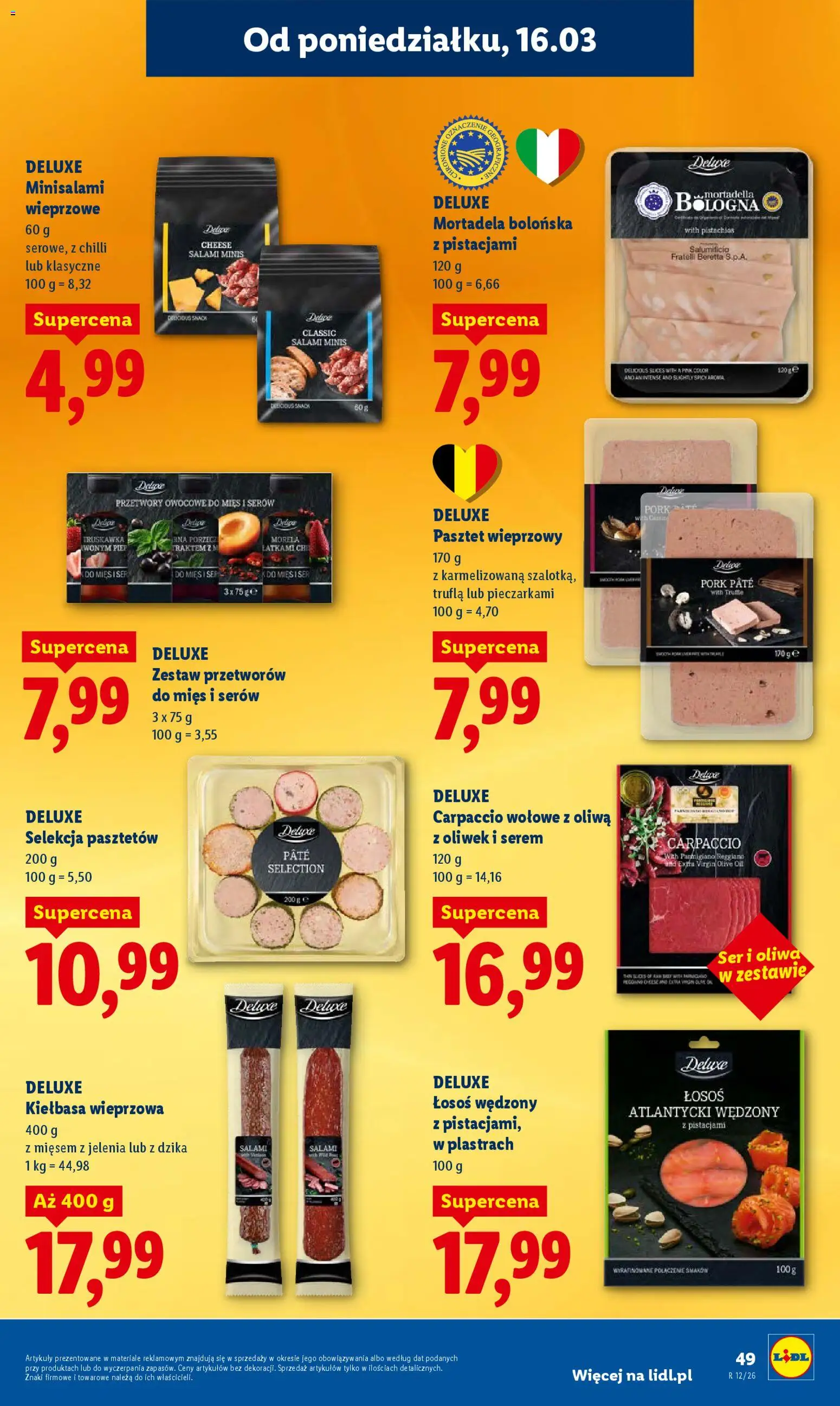 Lidl Polsko leták od 16.03.2026 | Strana: 51 | Produkty: Losos, Deluxe, Carpaccio, Parmigiano Reggiano