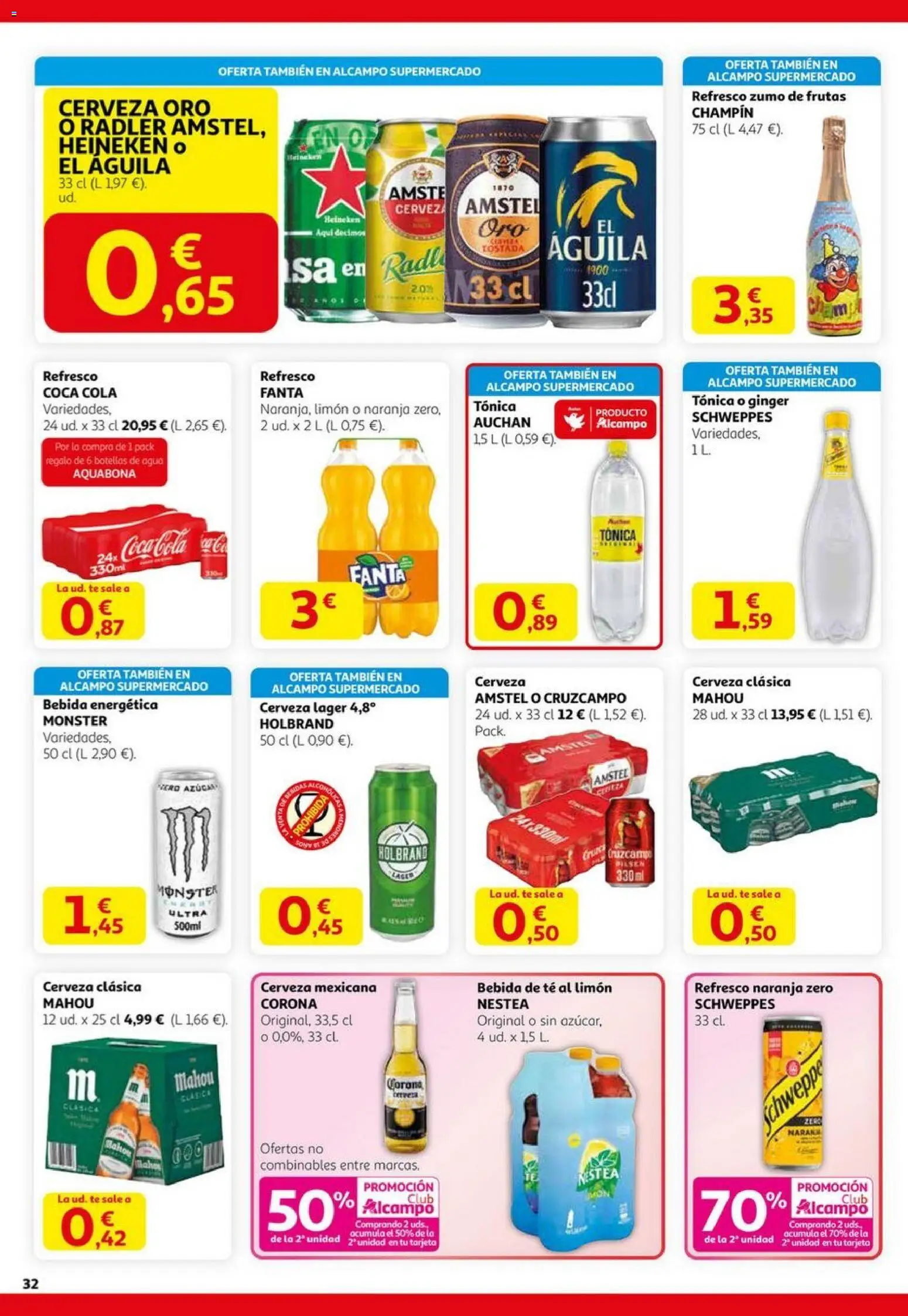 Alcampo - Black Friday │ válido desde el 06.11.2025 | Página: 32 | Productos: Cerveza, Ροζ πιπέρι, Té, Σπανάκι