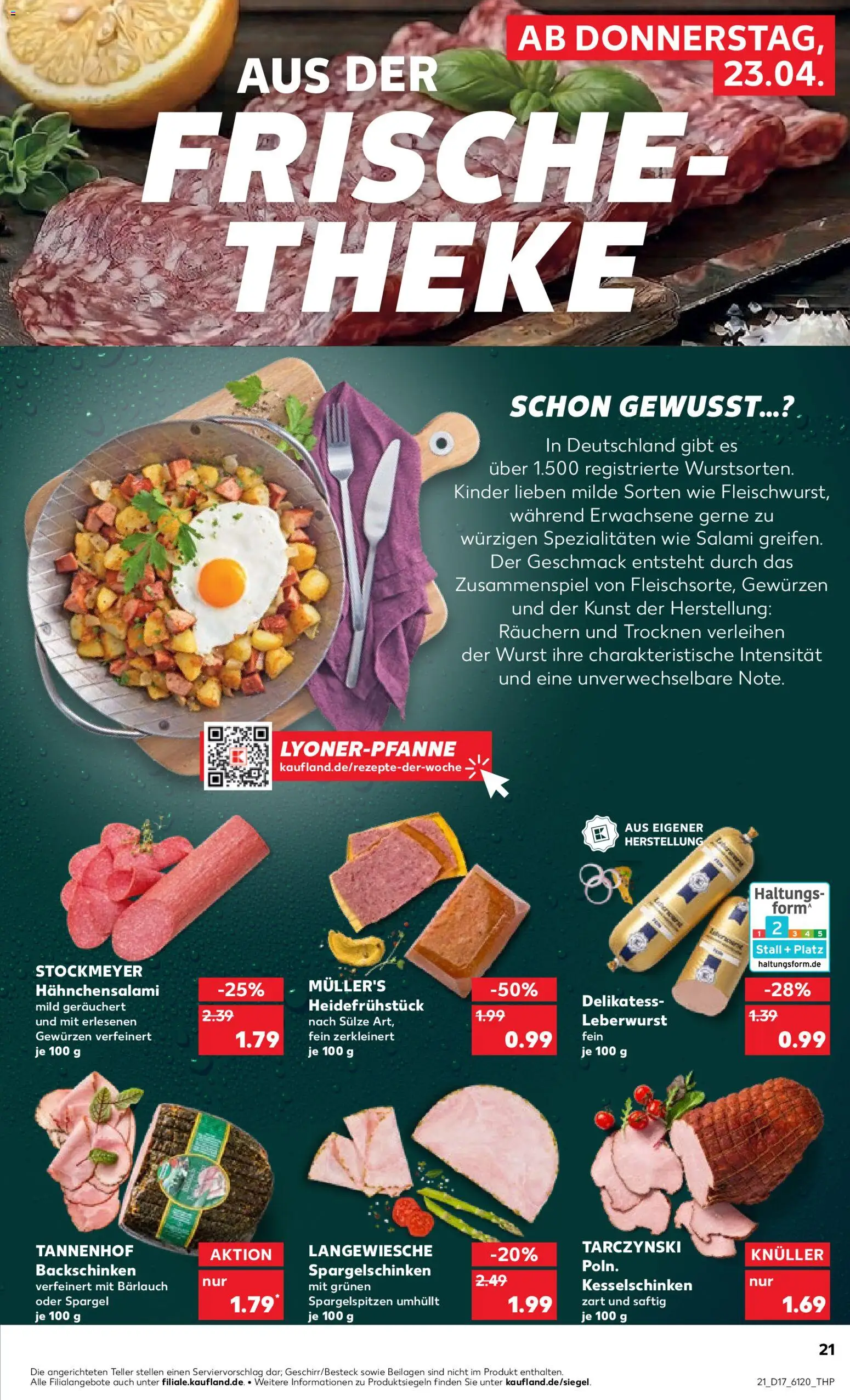 Kaufland Prospekt Bremen	 – gültig ab 23.04.2026 | Seite: 21 | Produkte: Theke, Spargel, Wurst, Salami