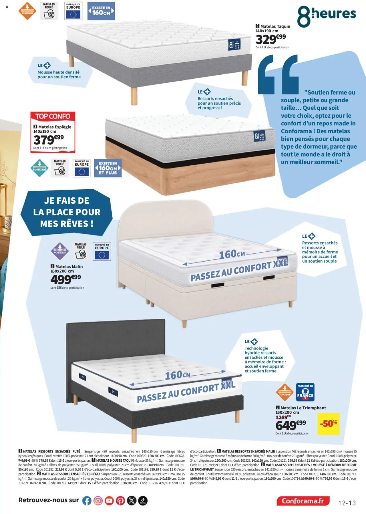  | Page: 13 | Produits: Mousse, Tonique, Suspension, Matelas