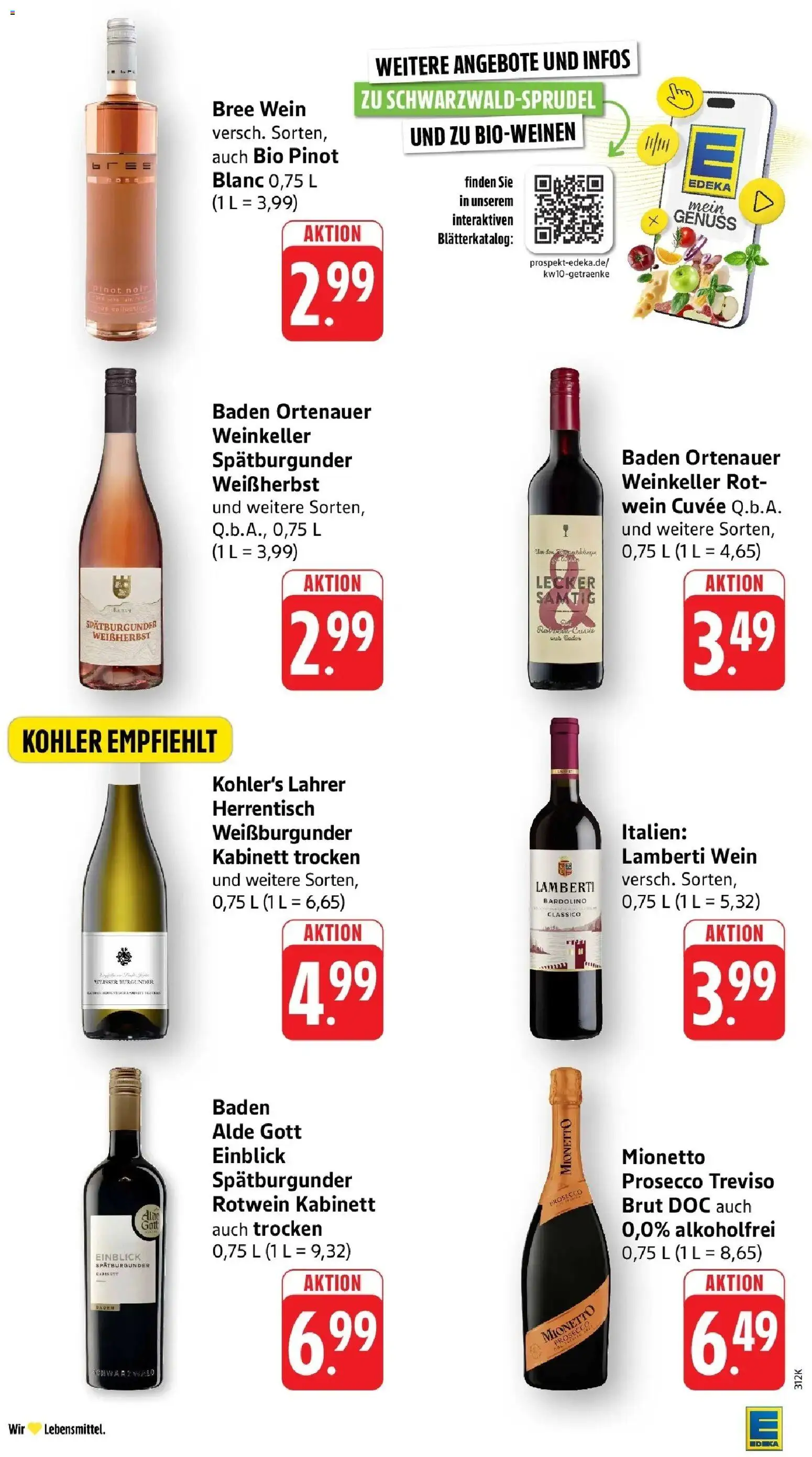 Edeka prospekt Ettenheim	 – gültig ab 02.03.2026 | Seite: 33 | Produkte: Rotwein, Bree, Prosecco, Wein