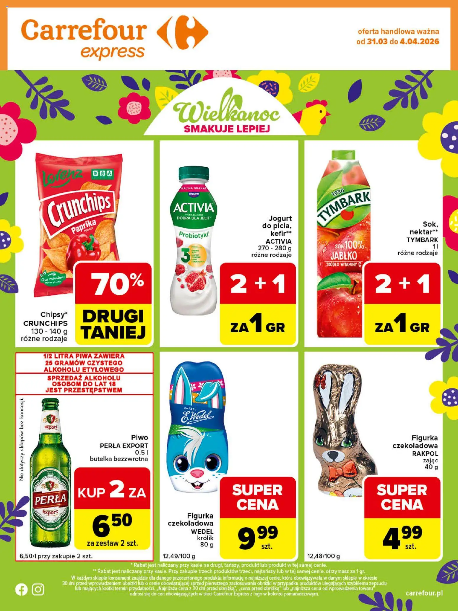 Carrefour gazetka - Express II od 31.03.2026 | Strona: 2 | Produkty: Malina, Piwo perła, Sok, Piwo