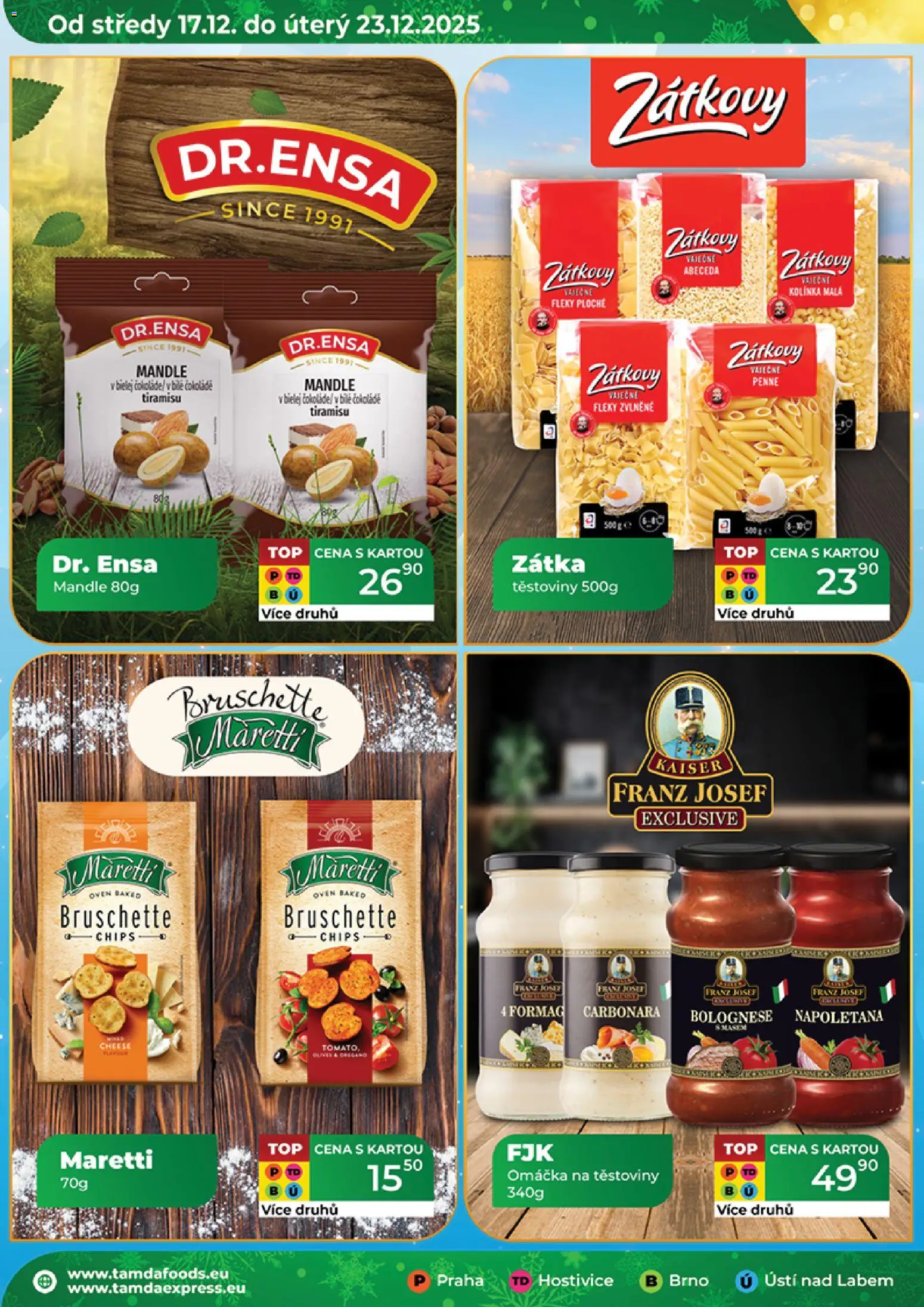 Tamda Foods leták od 17.12.2025 | Strana: 12 | Produkty: Tiramisu, Těstoviny, Mandle
