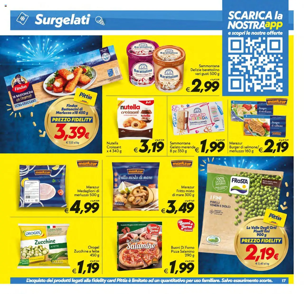 Volantino SuperConveniente del 17.10.2025 | Pagina: 17 | Prodotti: Merluzzo, Panna, Gelato, Zucchine