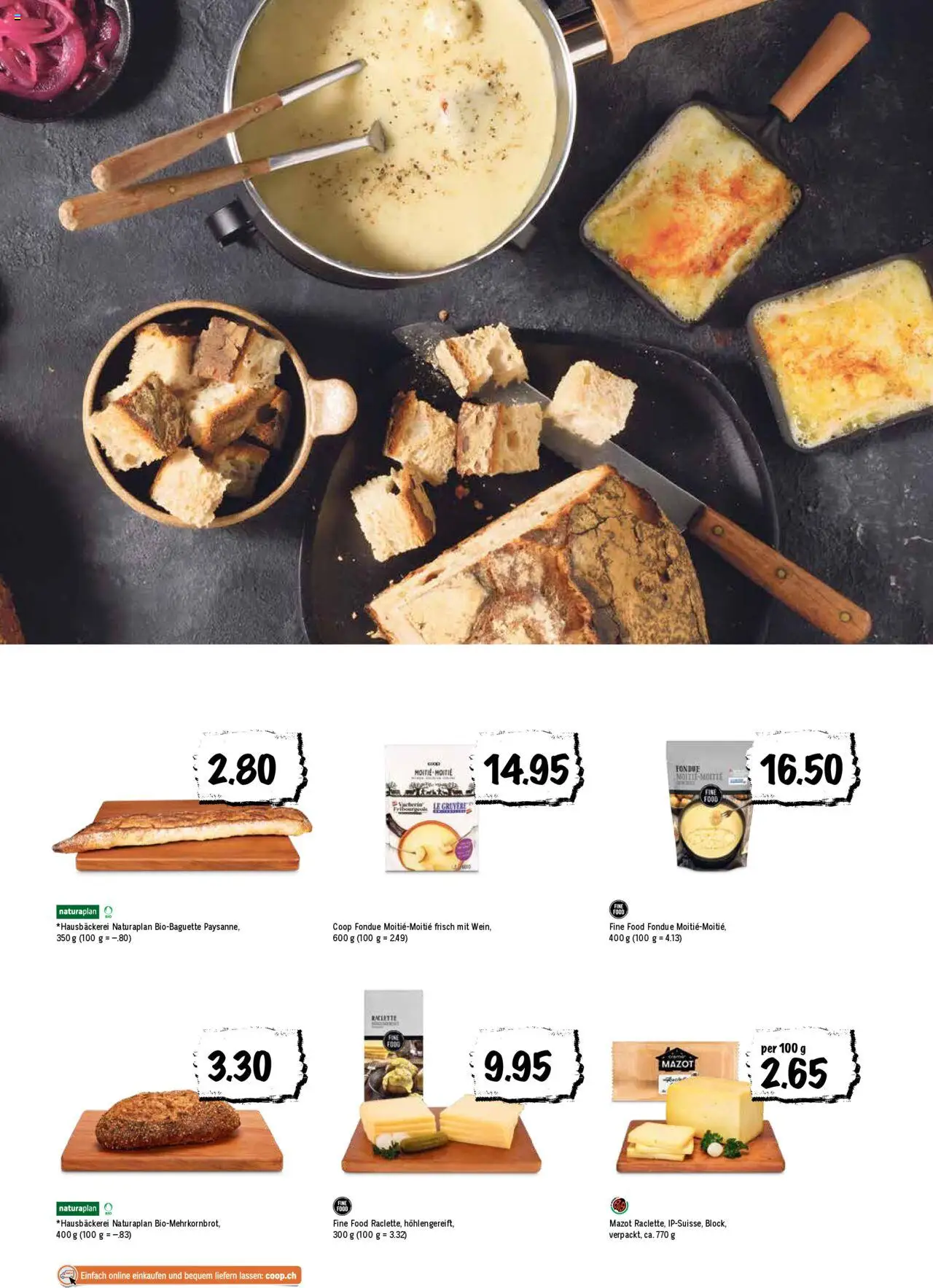 Coop Aktionen – gültig ab 02.10.2025 | Seite: 27 | Produkte: Baguette, Wein, Raclette, Fondue