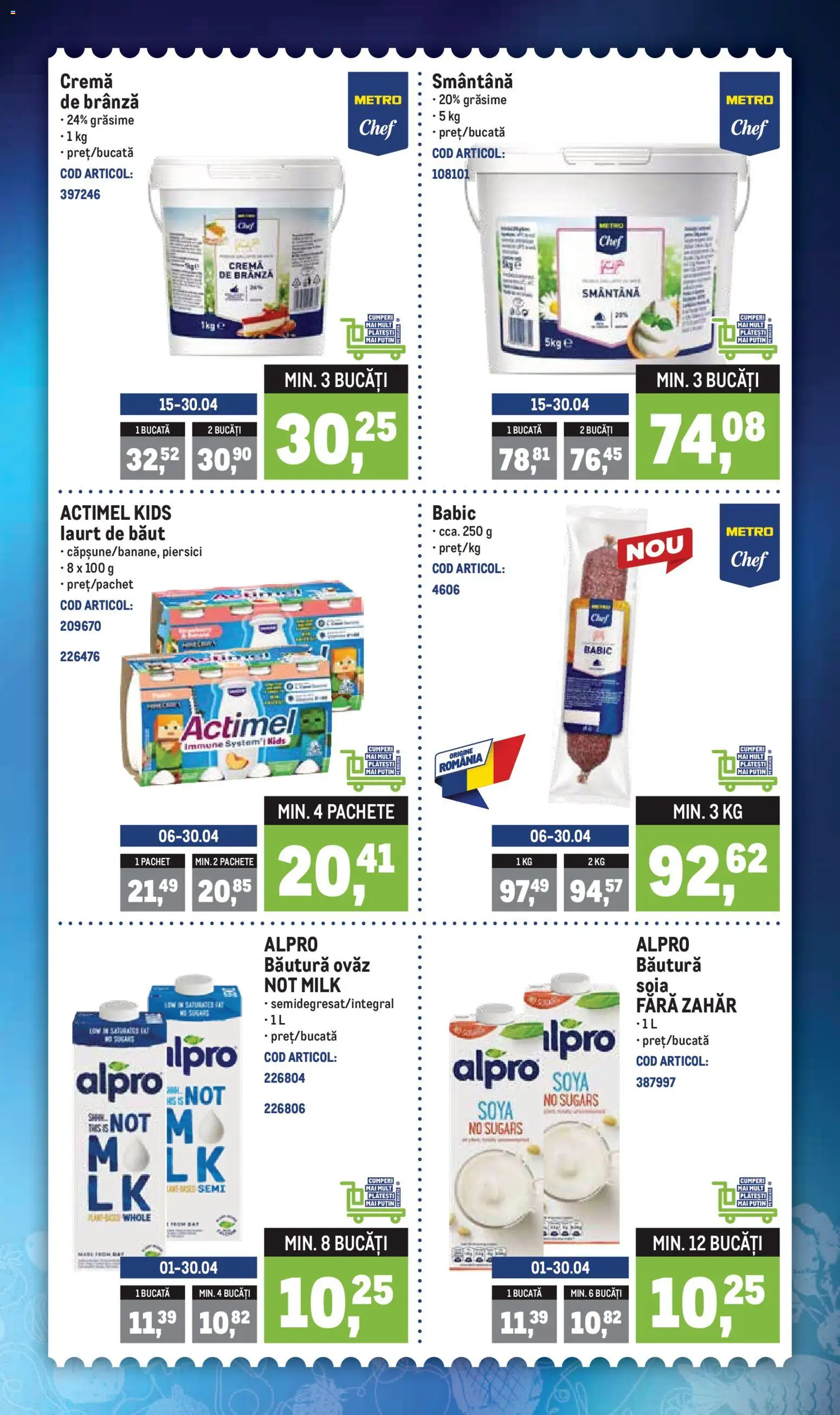 Noul catalog Metro – valabil de la 13.04.2026 | Pagină: 2 | Produse: Brânză, Cremă, Smântână, Zahăr
