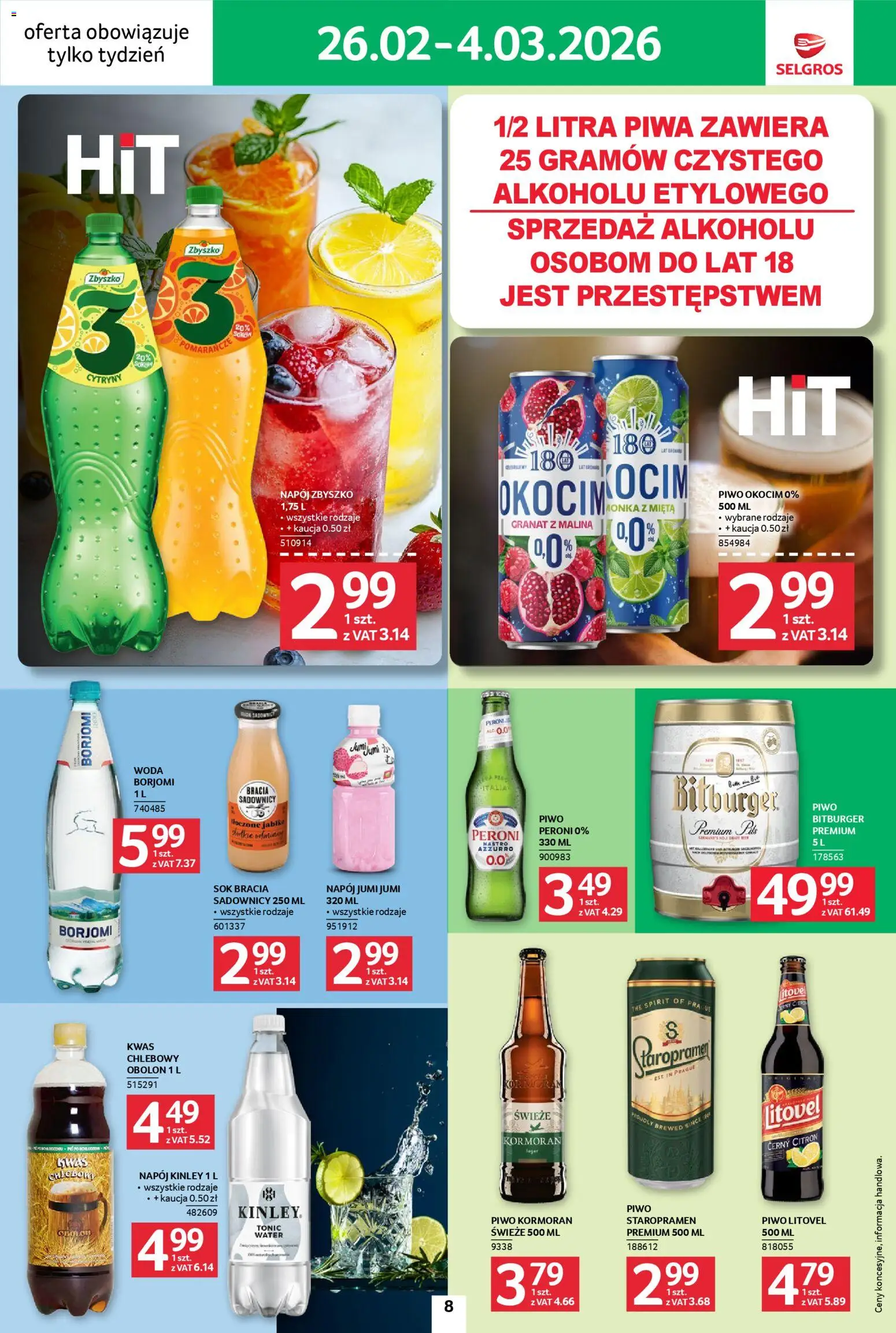 Selgros cash&carry Gazetka - Jeszcze więcej super promocji od 26.02.2026 | Strona: 8 | Produkty: Cytryny, Mięta, Pomarańcze, Woda