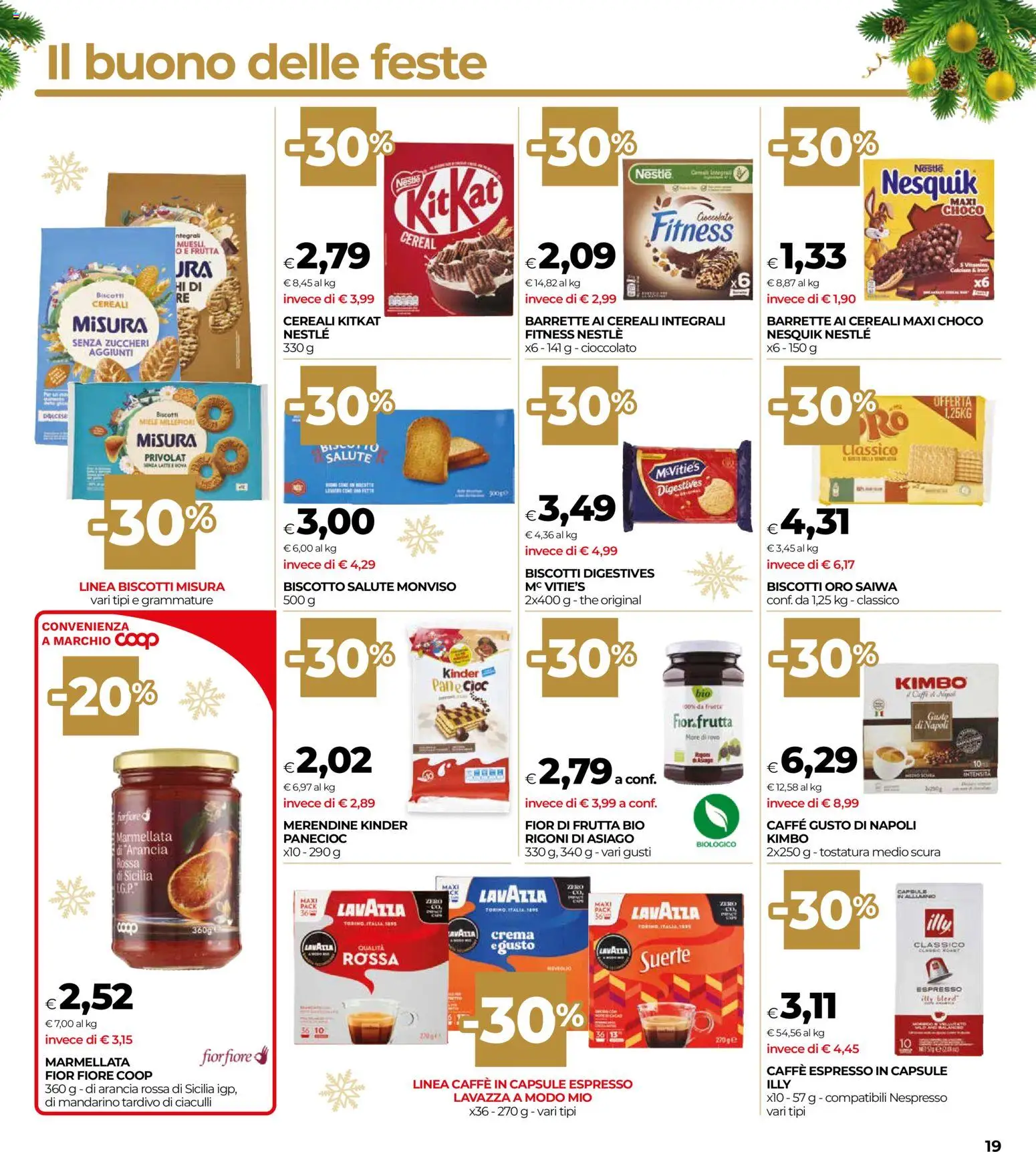 Volantino COOP del 04.12.2025 | Pagina: 19 | Prodotti: Caffè, Cereali, Marmellata, Merendine