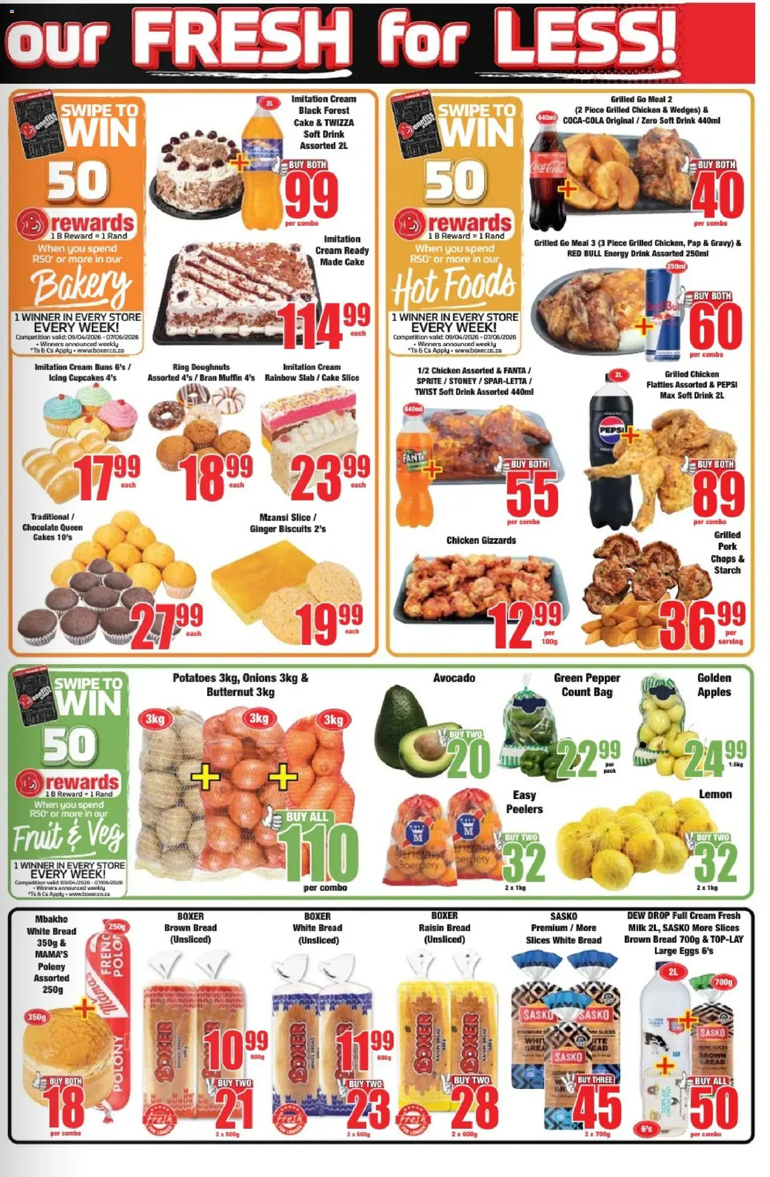 New Boxer catalogue – valid from 23.04.2026 | Page: 3 | Products: Bag, Apples, Sprite, Fruit
