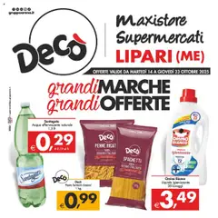 Anteprima del volantino Decò Maxistore, Supermercati - Lipari catalogo valido a partire dal 14.10.2025