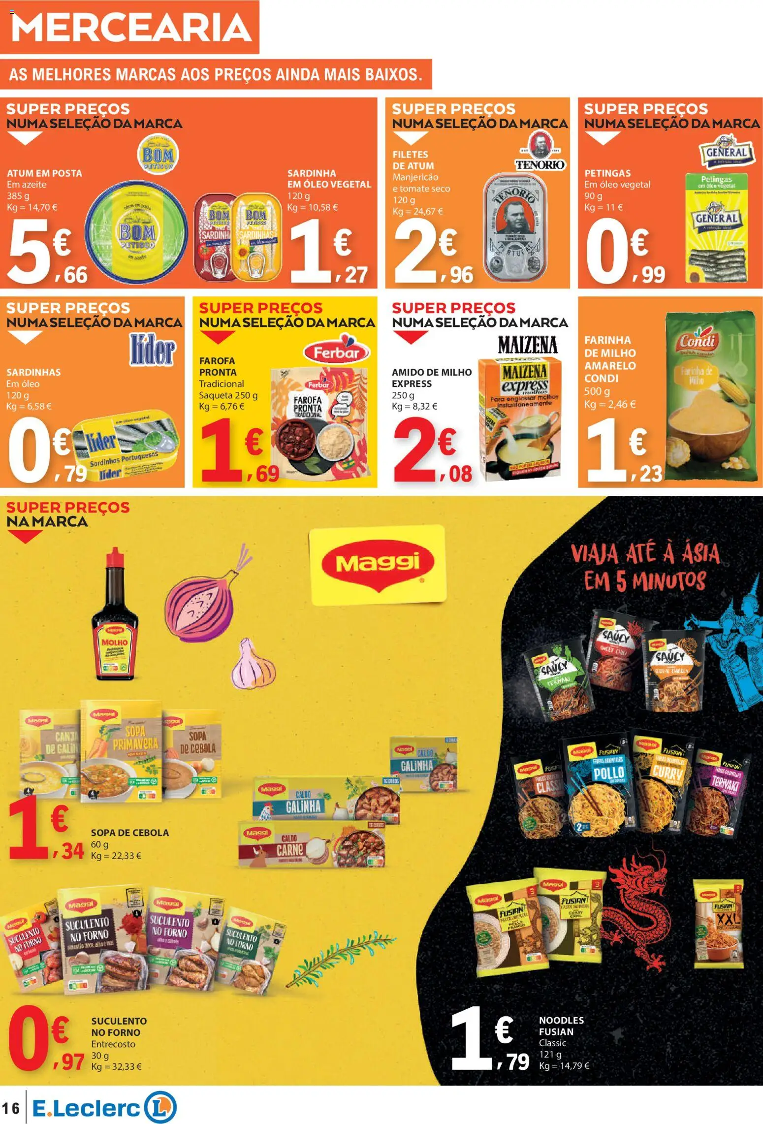 E.Leclerc folheto │ válido de 22.01.2026 | Página: 16 | Produtos: Atum, Forno, Sardinhas, Milho
