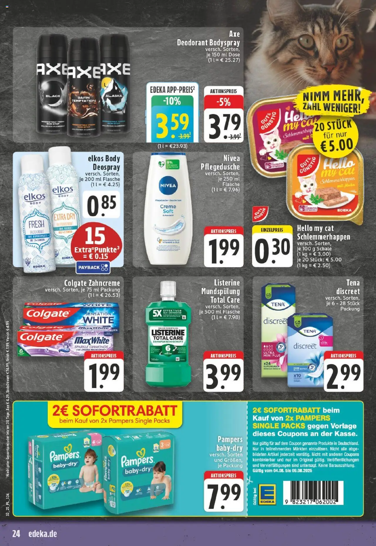 Edeka prospekt Düsseldorf-Derendorf	 - gültig ab dem 03.08.2025 | Seite: 24 | Produkte: Finish, Shower Gel, Deospray, Sodastream