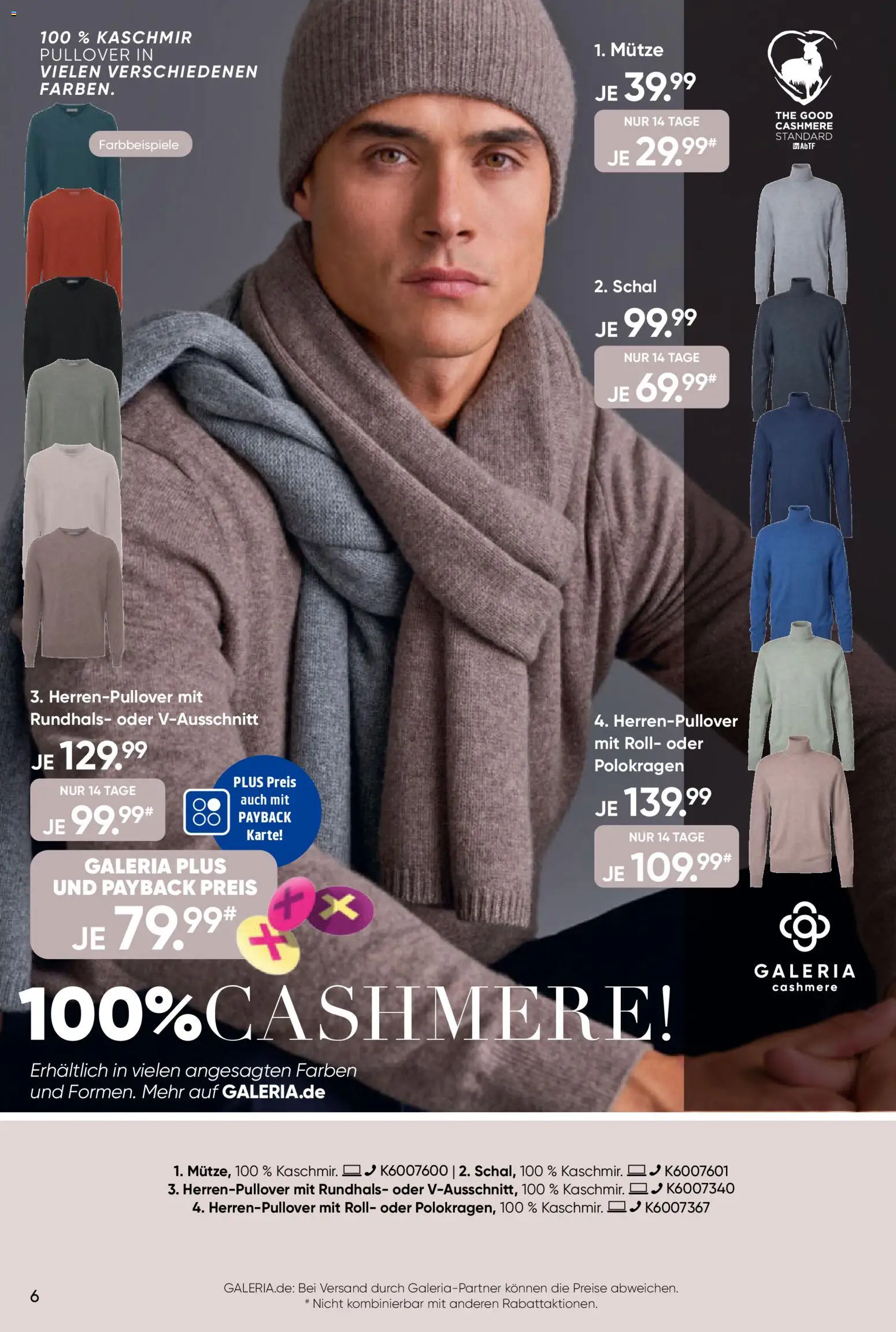 Galeria Karstadt Kaufhof Prospekt 	 – gültig ab 13.11.2025 | Seite: 6 | Produkte: Pullover, Schal