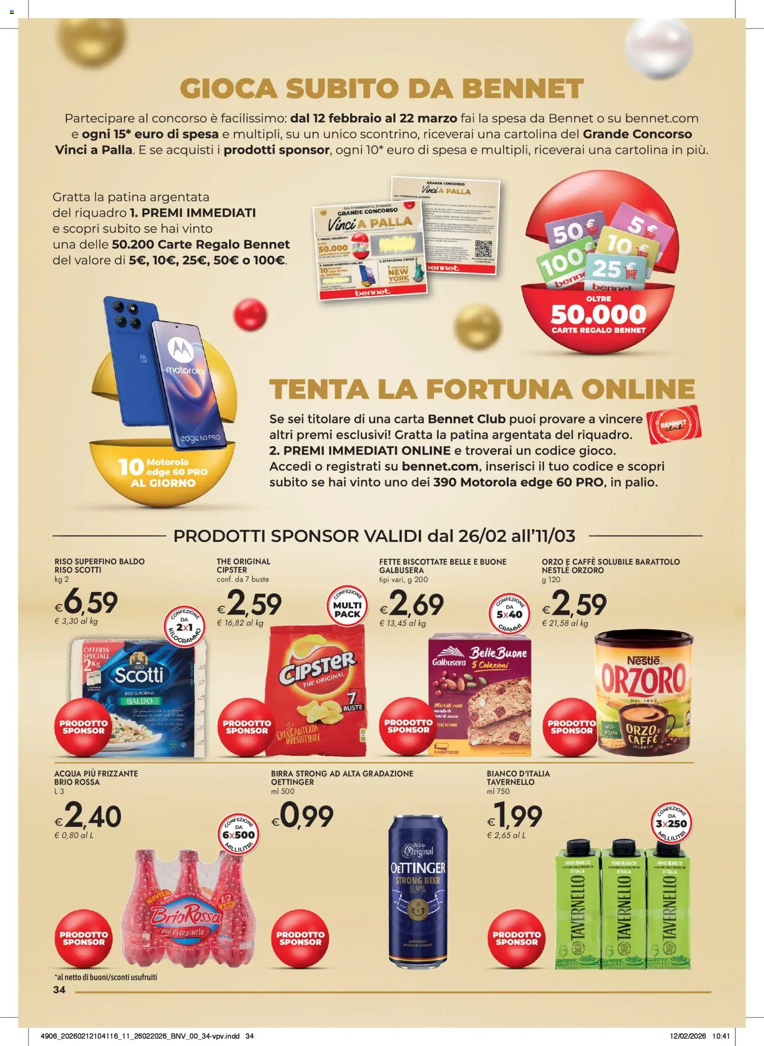 Volantino bennet del 26.02.2026 | Pagina: 34 | Prodotti: Riso, Vino, Zucca, Mirtilli
