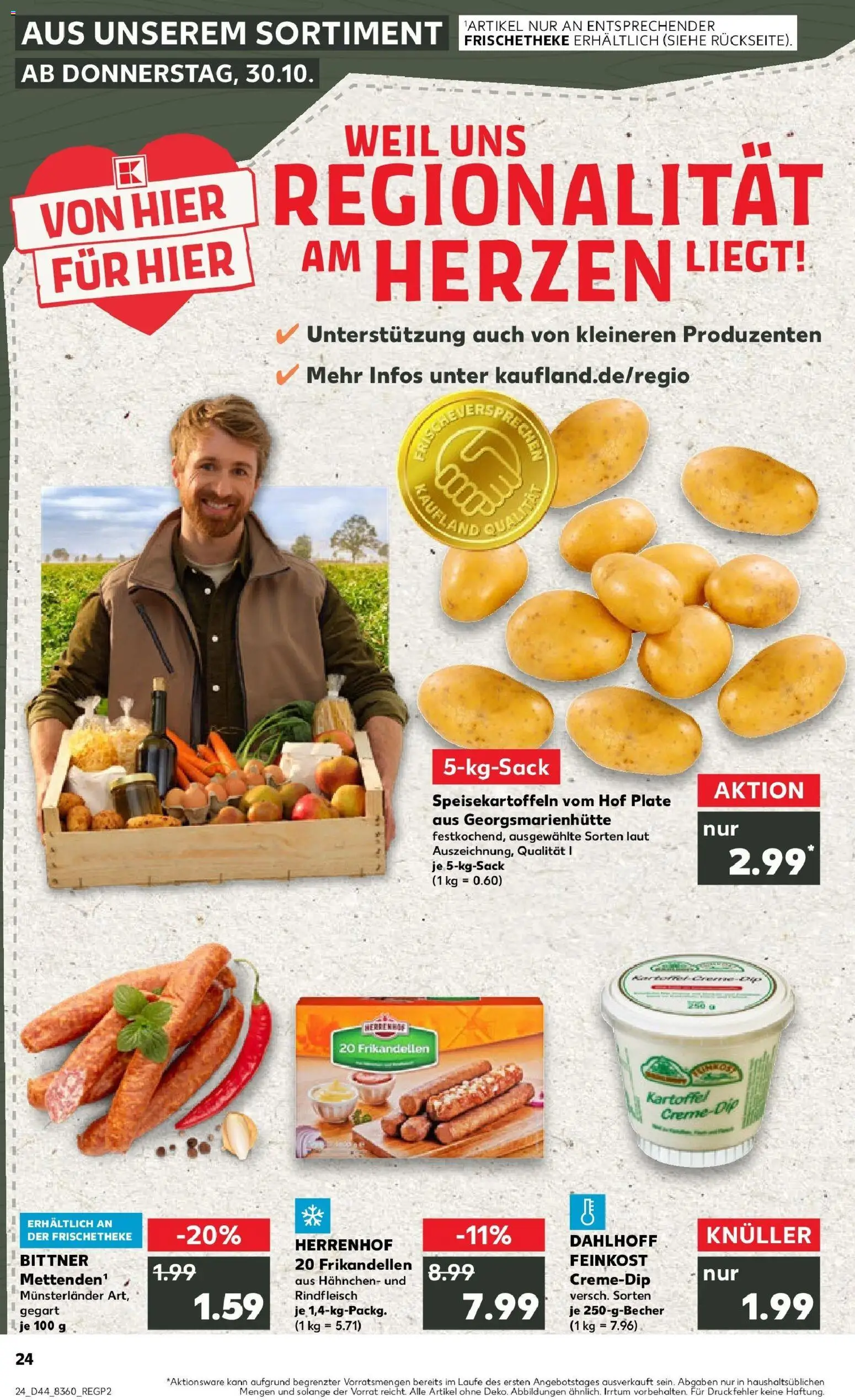 Kaufland prospekt Emsdetten	 – gültig ab 30.10.2025 | Seite: 24 | Produkte: Hahnchen, Rindfleisch