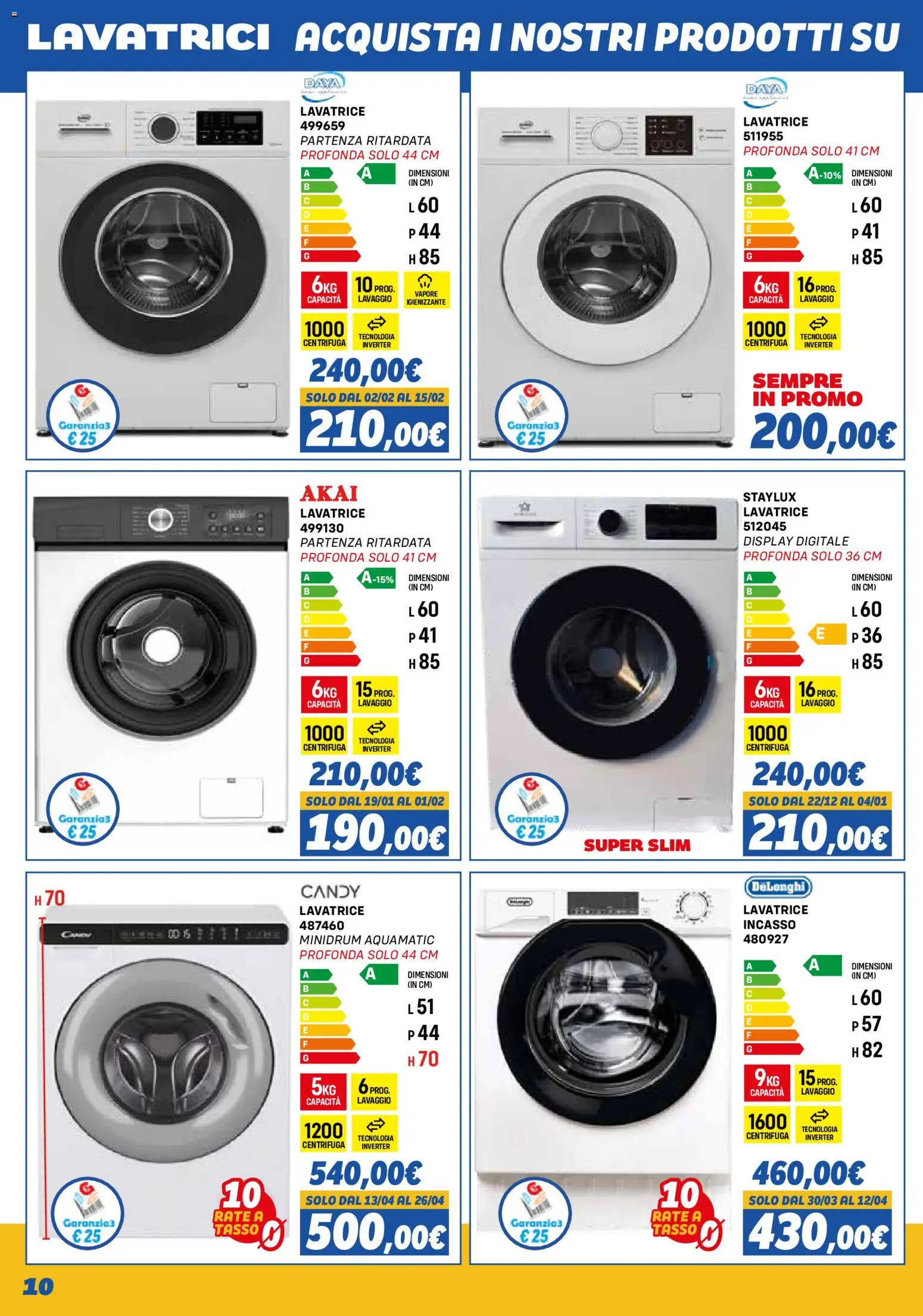 Volantino Orizzonte del 01.11.2025 | Pagina: 10 | Prodotti: Centrifuga, Lavatrice
