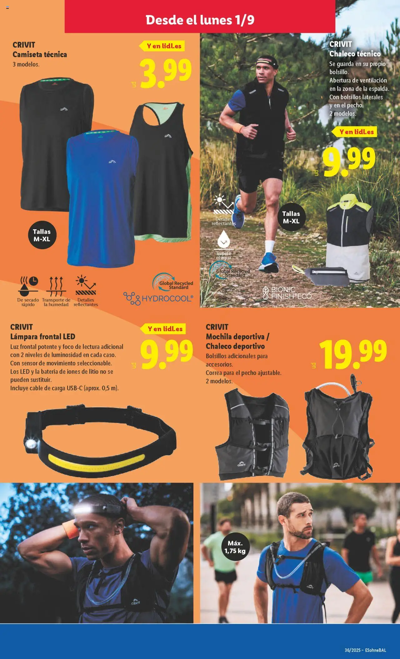 Lidl folleto de bazar │ válido desde el 01.09.2025 | Página: 7 | Productos: Chaleco, Cable, Batería, Lámpara