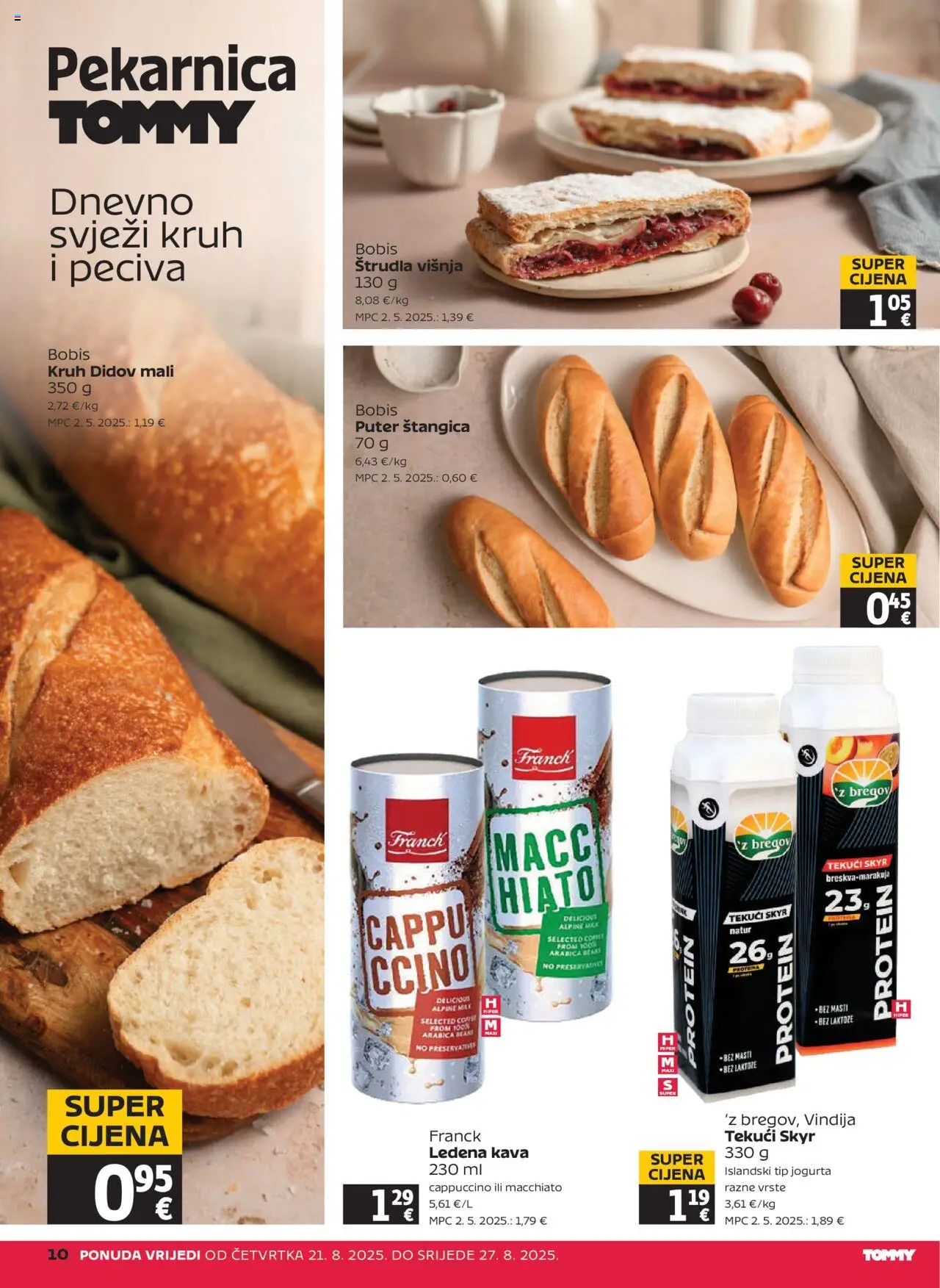 Tommy katalog | vrijedi od 21.08.2025 | Stranica: 10 | Proizvodi: Vindija, Kruh, Kava, Ledena kava