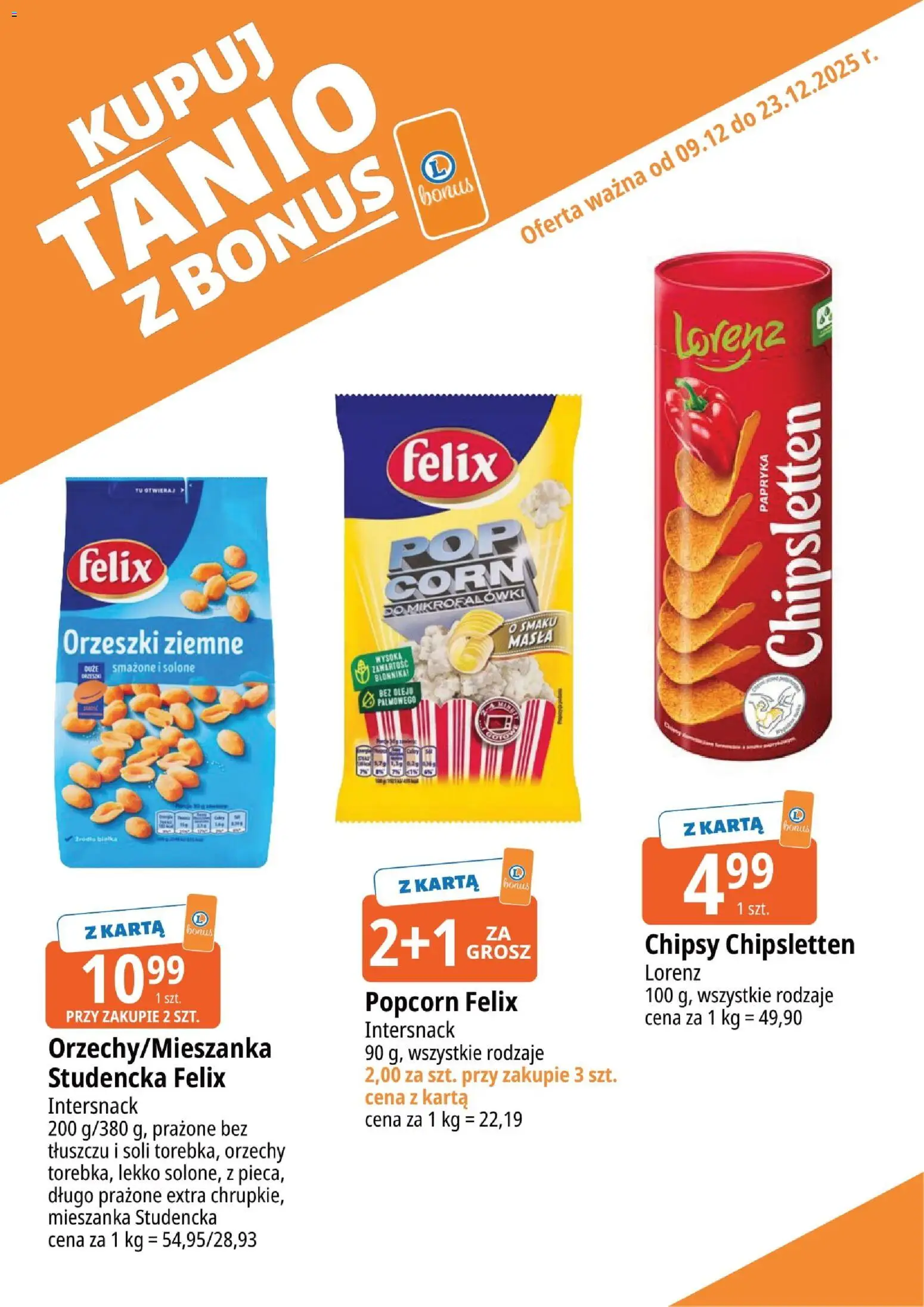 E.Leclerc Gazetka - Zamość kupony dodatkowe od 09.12.2025 | Strona: 16 | Produkty: Chipsy, Orzeszki ziemne, Popcorn, Orzechy