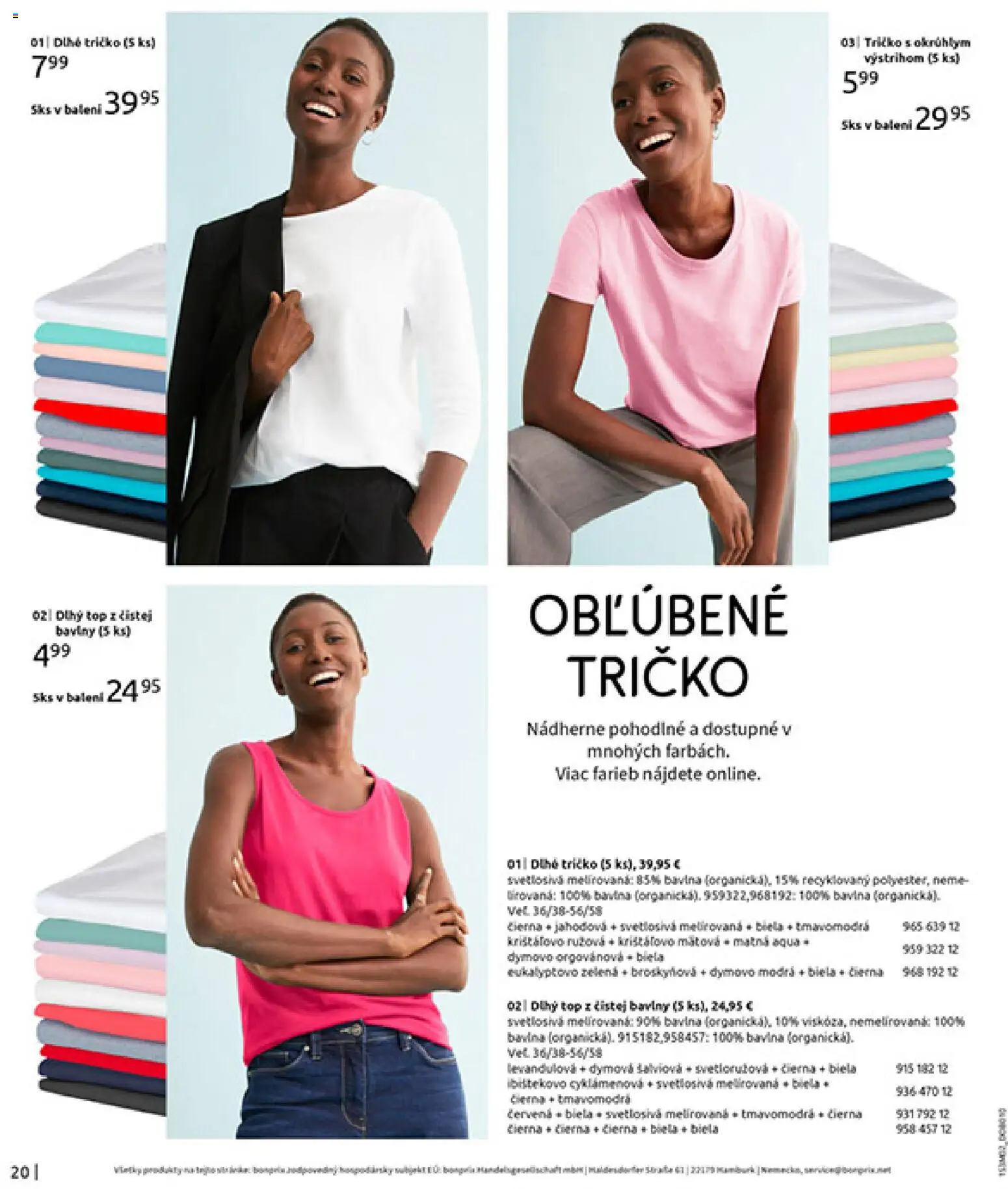 Nové Bonprix akcie – leták je platný od 20.02.2026 | Strana: 22 | Produkty: Tričko
