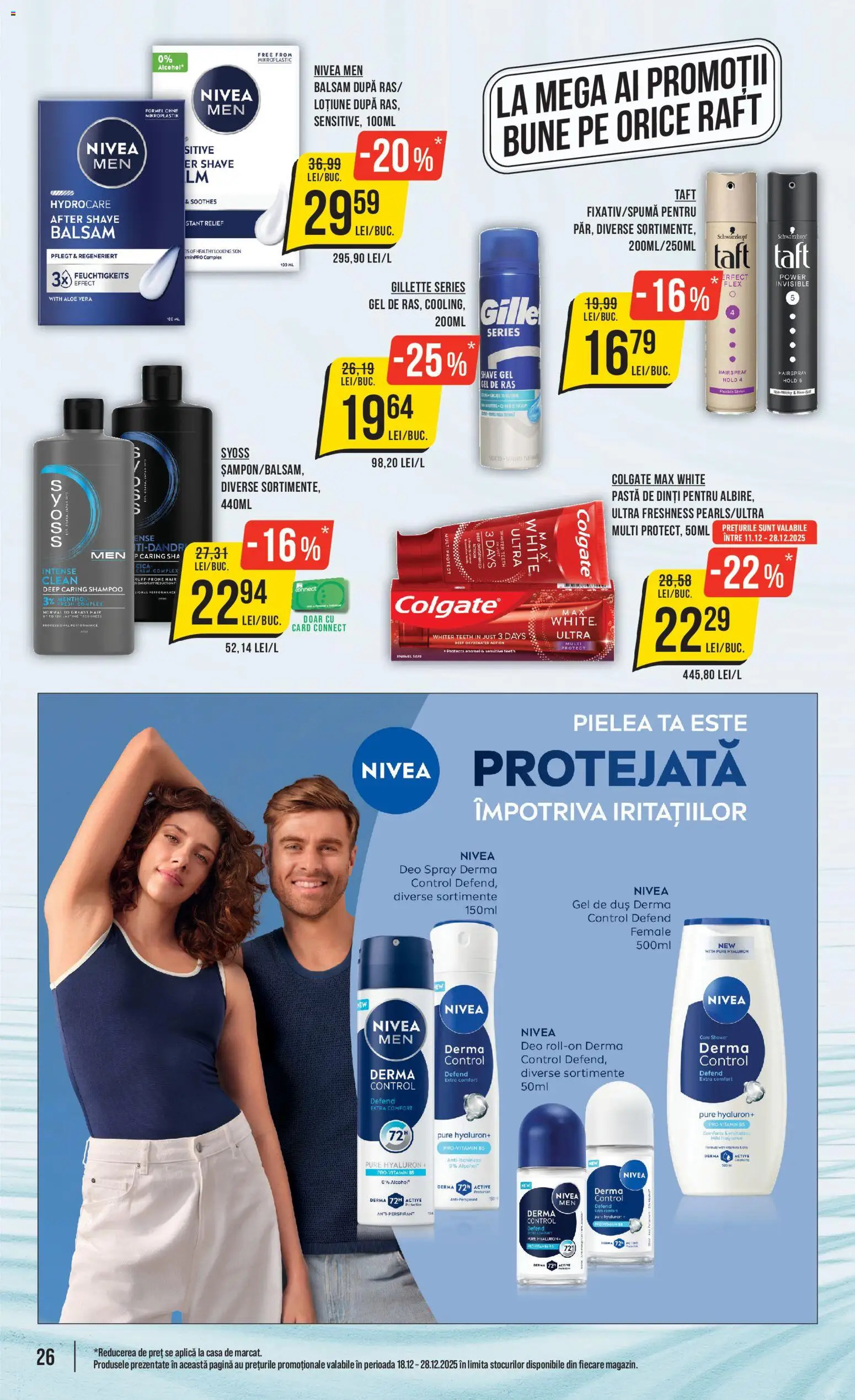 Noul catalog Mega Image – valabil de la 18.12.2025 | Pagină: 26 | Produse: Gel de ras, Raft, Balsam, Gel de duș