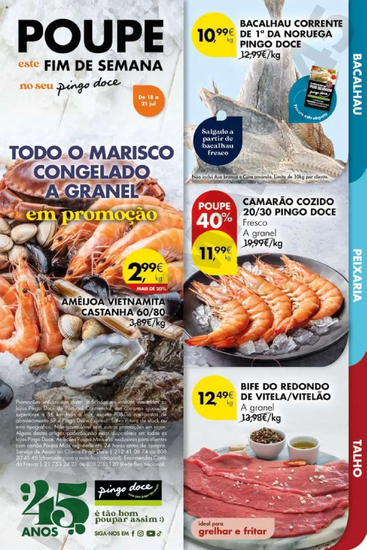 Pingo Doce Poupe este Fim de Semana │ válido de 18.07.2025 | Página: 1 | Produtos: Bacalhau, Camarão